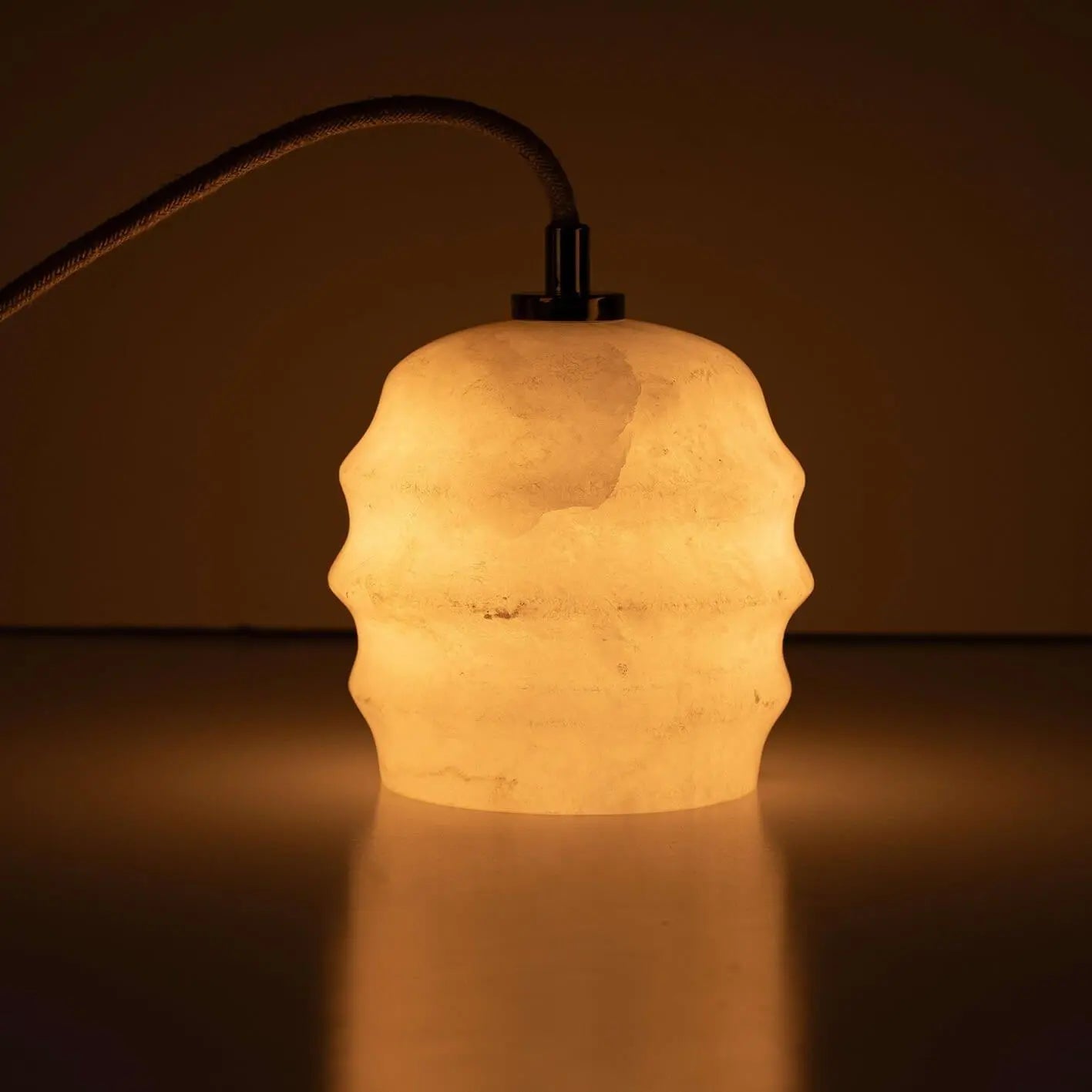 Lampa alabastrowa wisząca KALLIOPE nikiel – marmur