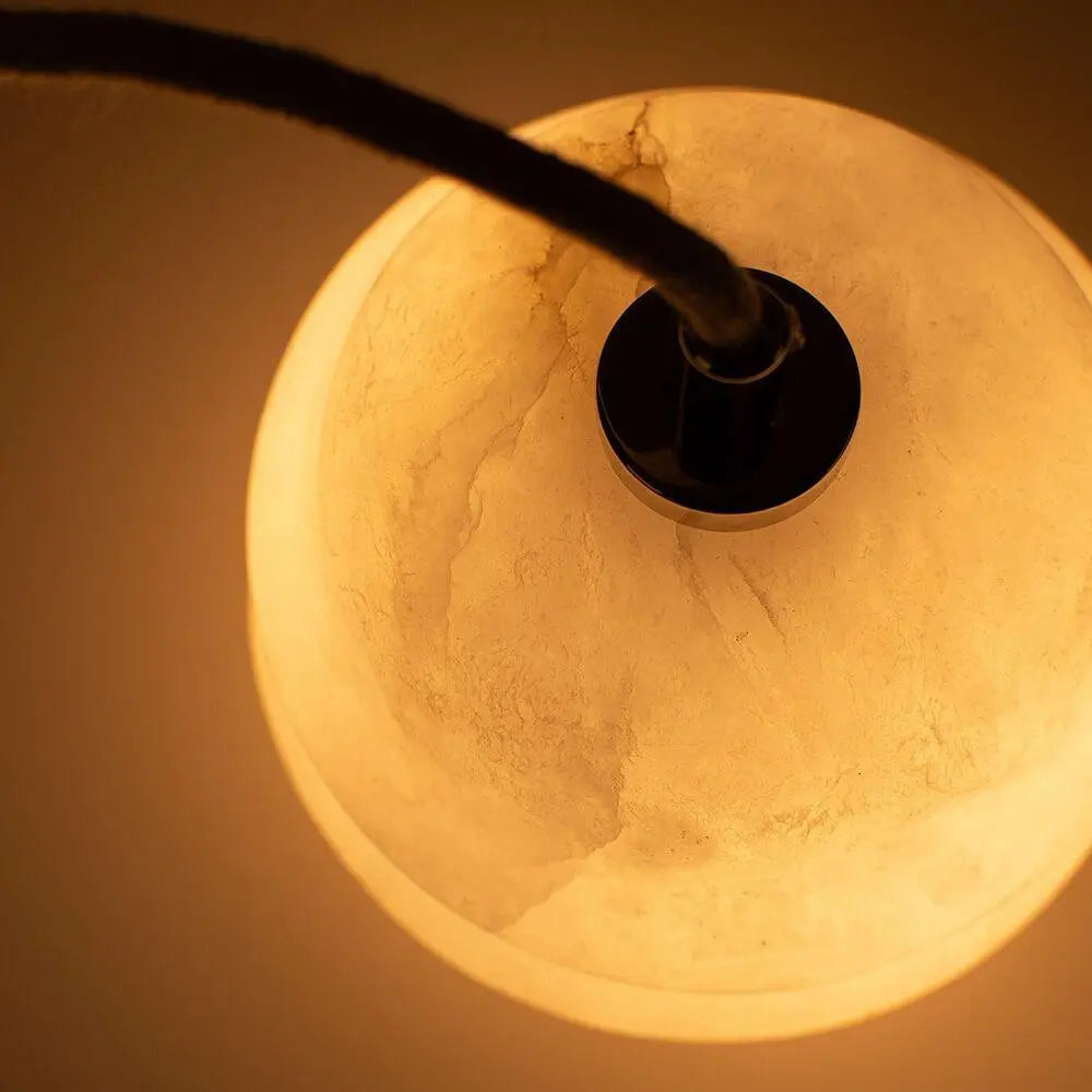 Lampa alabastrowa wisząca KALLIOPE nikiel – styl nowoczesny