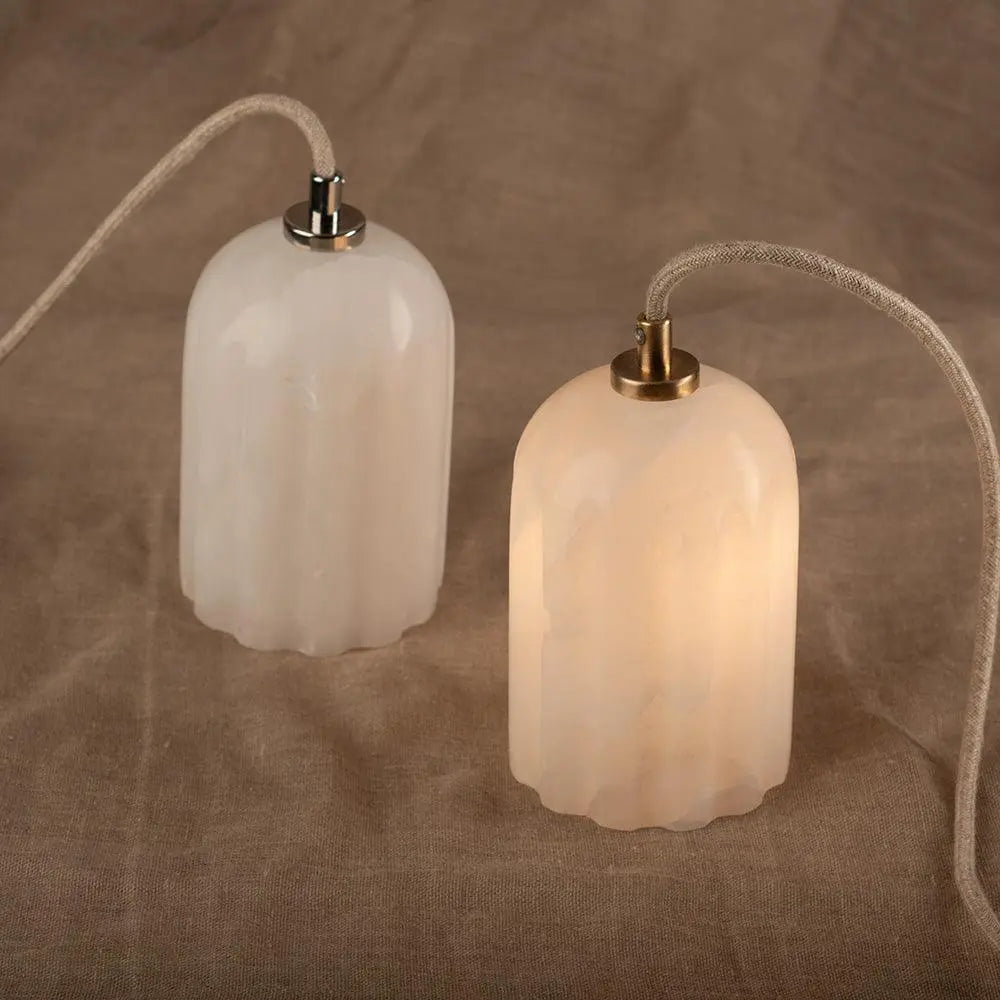 Lampa alabastrowa wisząca URANIA nikiel – Embassy Interiors