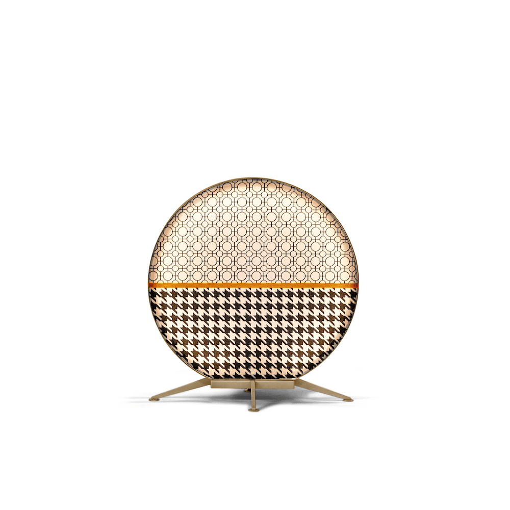 Lampa BABU SMALL szampański Contardi musztardowa welurowa wstążka bez dodatkowych akcesoriów Eye on Design