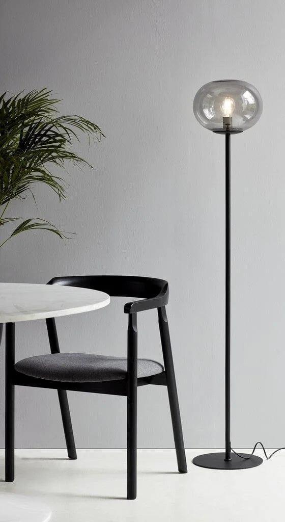 Lampa podłogowa ALTON czarny – szkło
