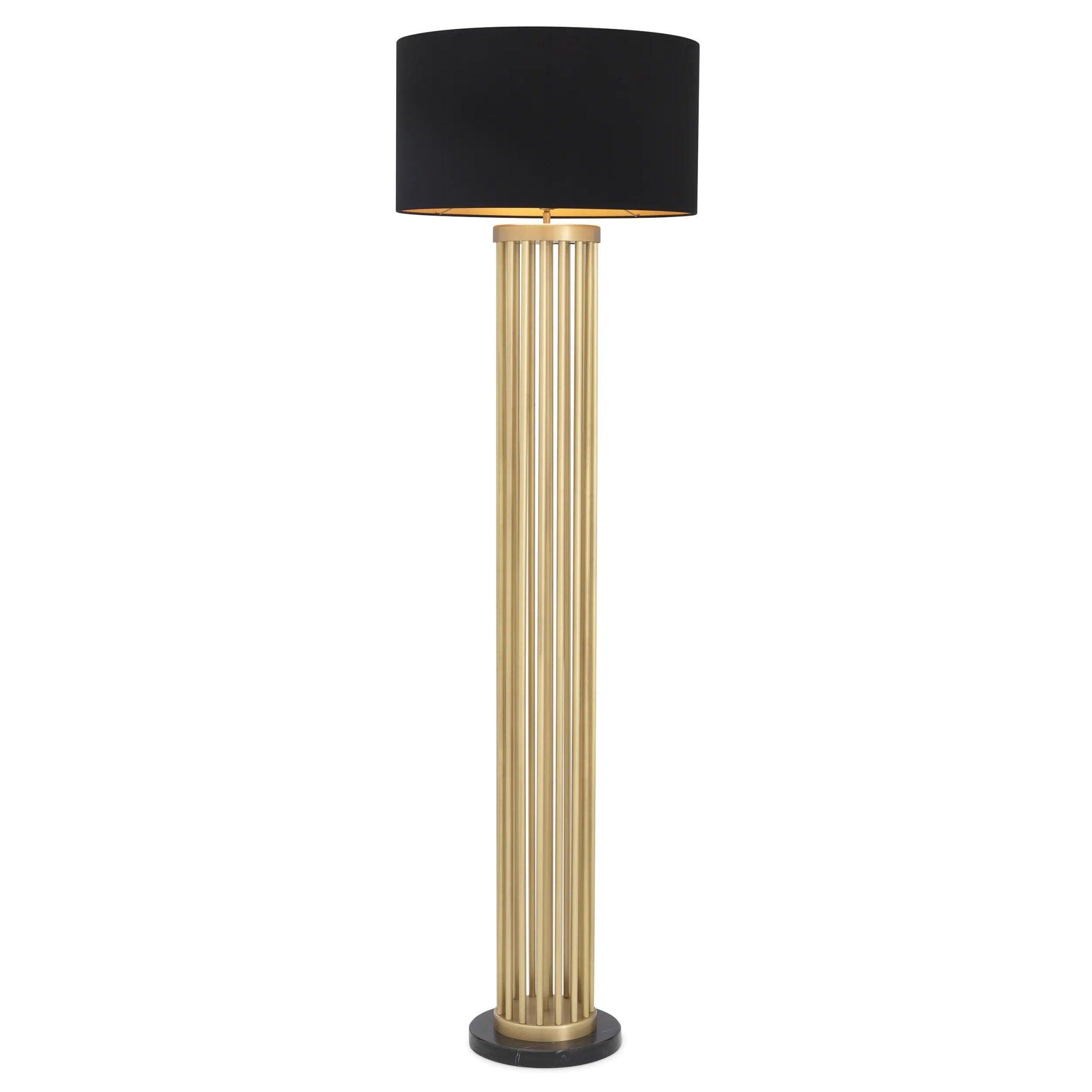 Lampa podłogowa CONDO mosiężny z czarnym kloszem Eichholtz Eye on Design