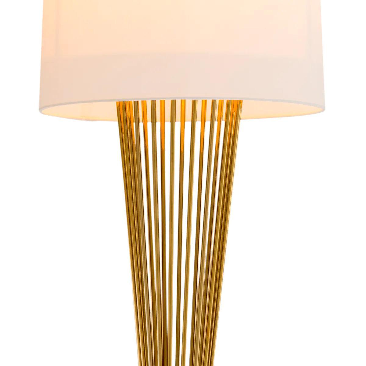 Lampa podłogowa HOLMES biały ze złotym Eichholtz Eye on Design