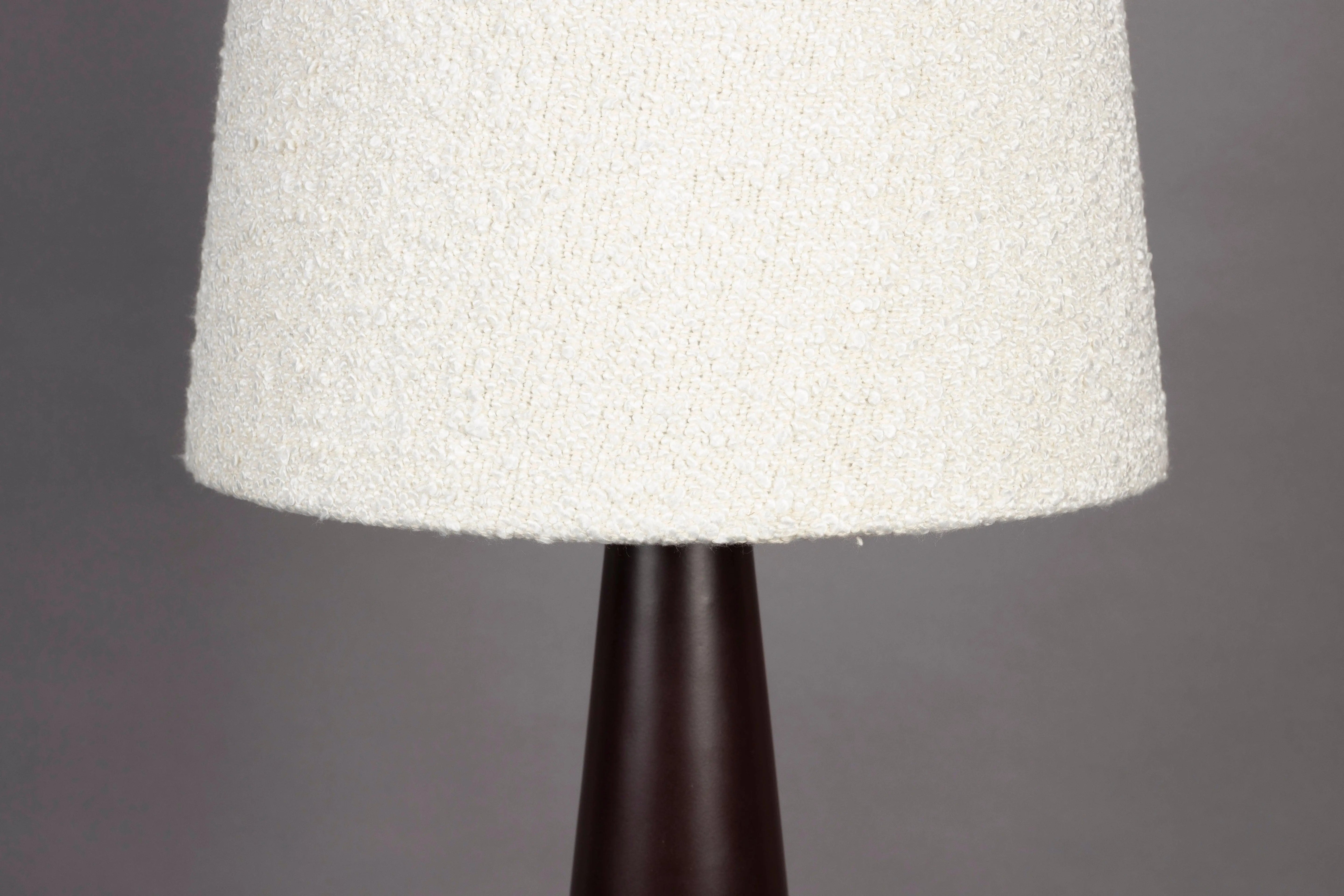 Lampa stojąca MIKI biały boucle – tkanina bouclé
