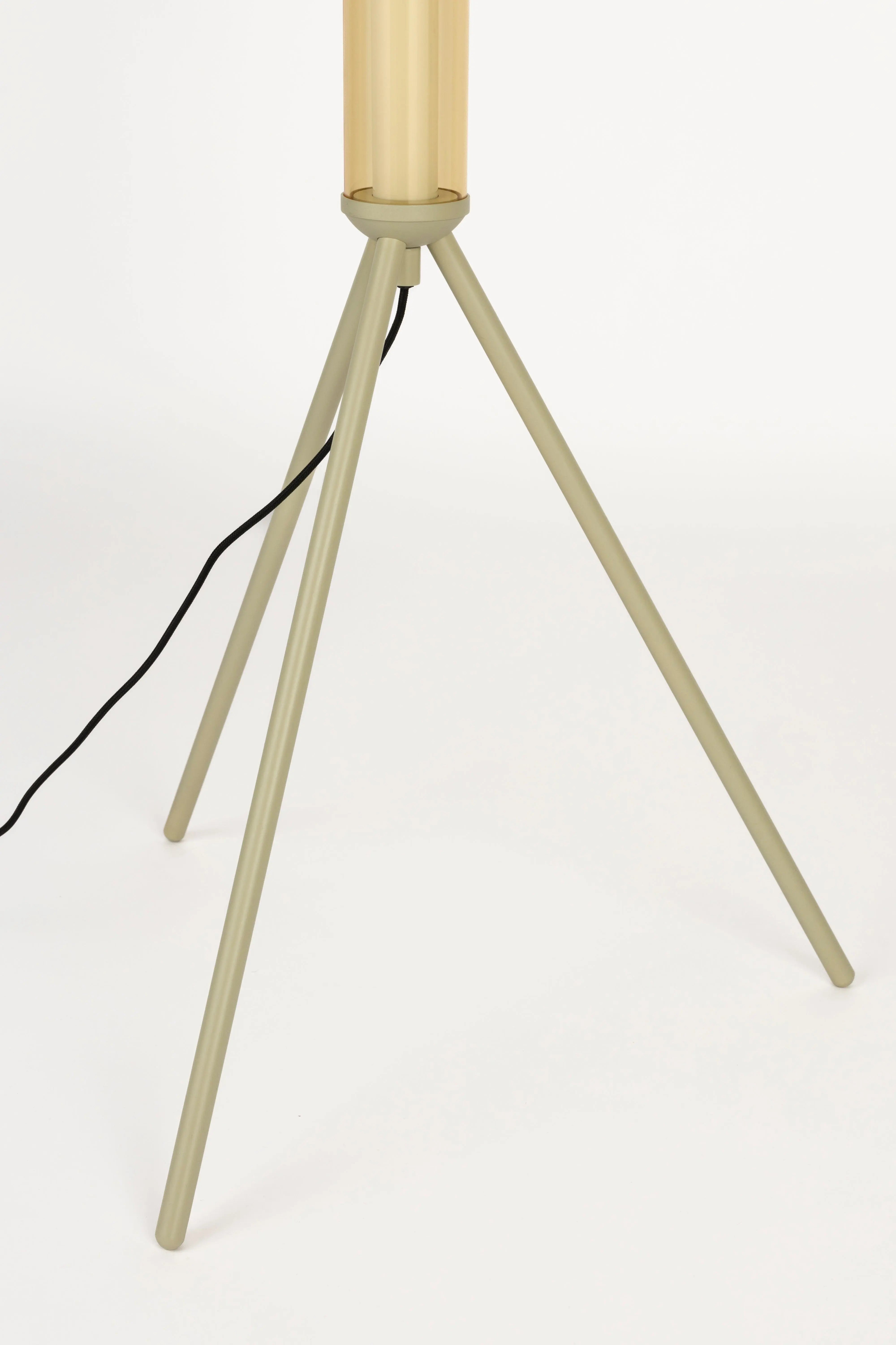 Lampa podłogowa SCOTTY beżowy – bawełna i szkło