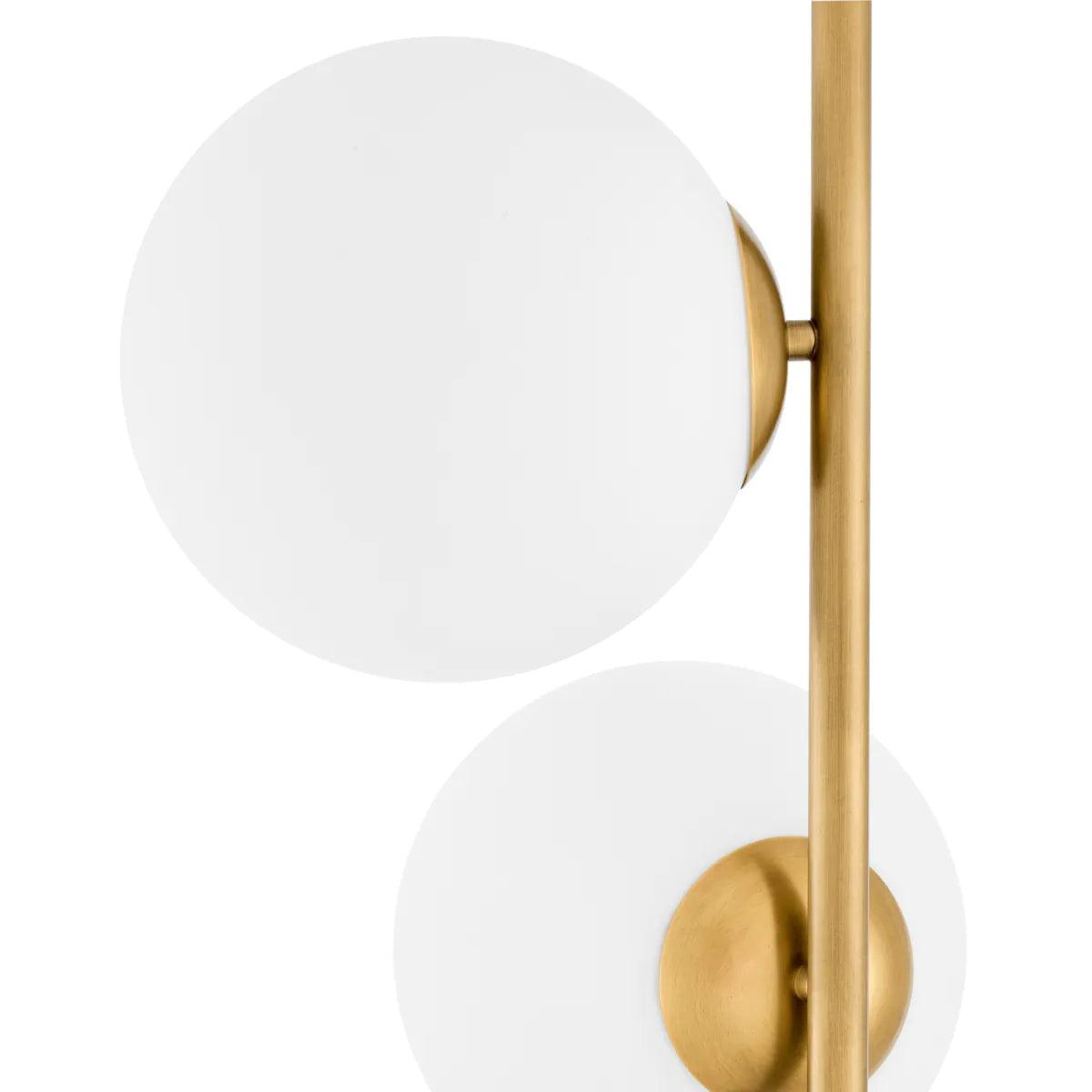 Lampa podłogowa TEMPO mosiężny z białymi kloszami Eichholtz Eye on Design