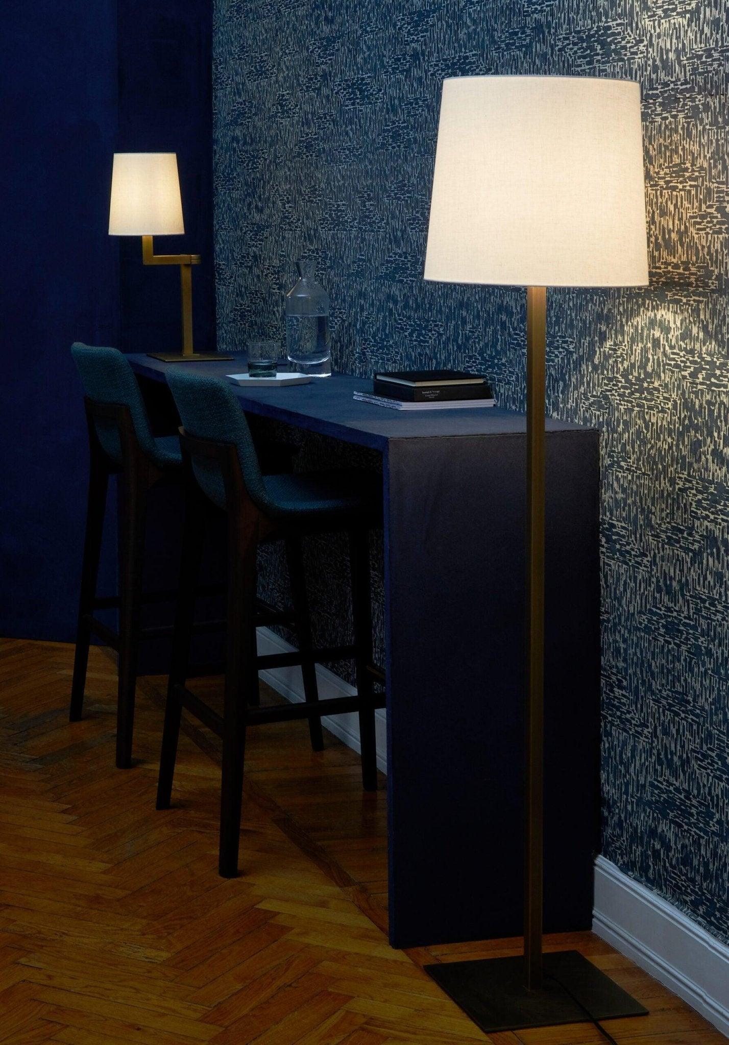 Lampa podłogowa TONDA satynowy brąz z białym kloszem Contardi Eye on Design