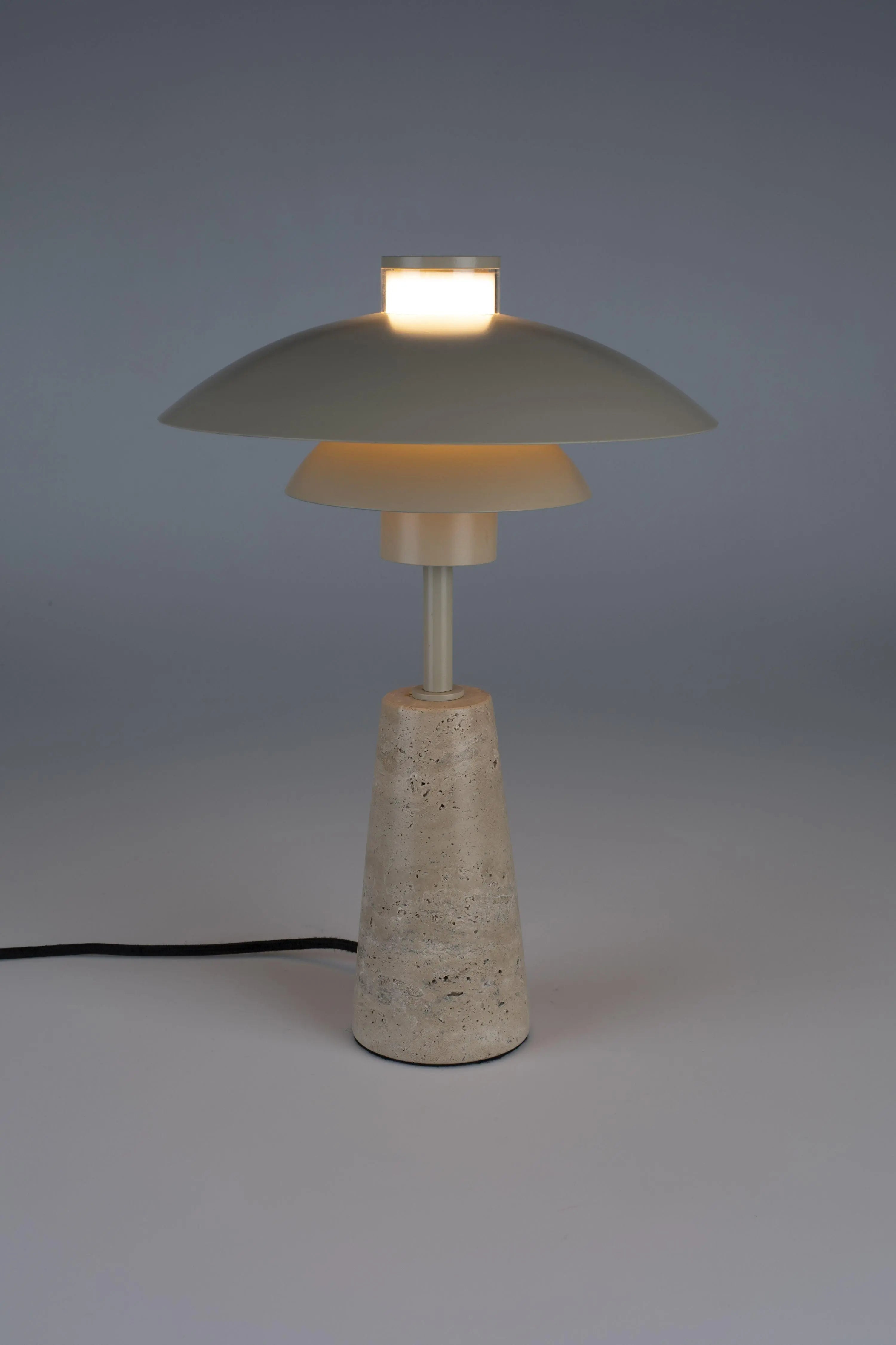 Lampa stołowa COLE beżowy trawertyn – metal, Zuiver