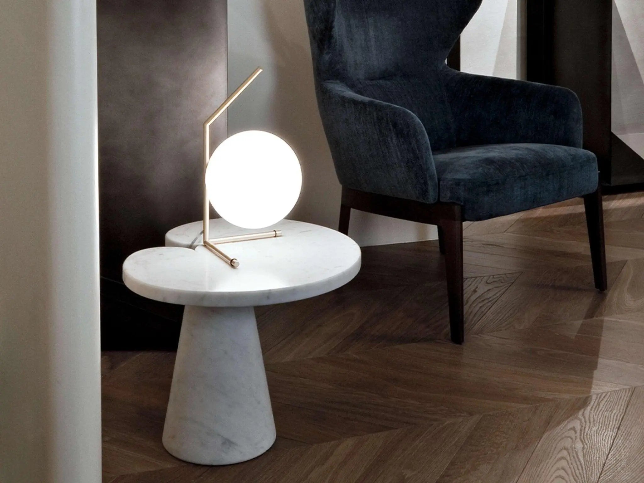 Lampa stołowa IC LIGHTS LOW mosiężny – mosiądz i szkło