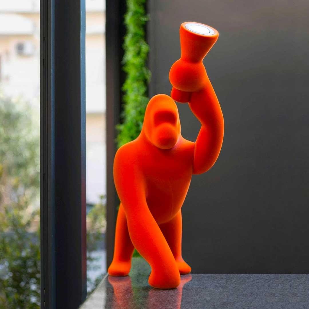 Lampa stołowa KONG VELVET pomarańczowy Qeeboo Eye on Design