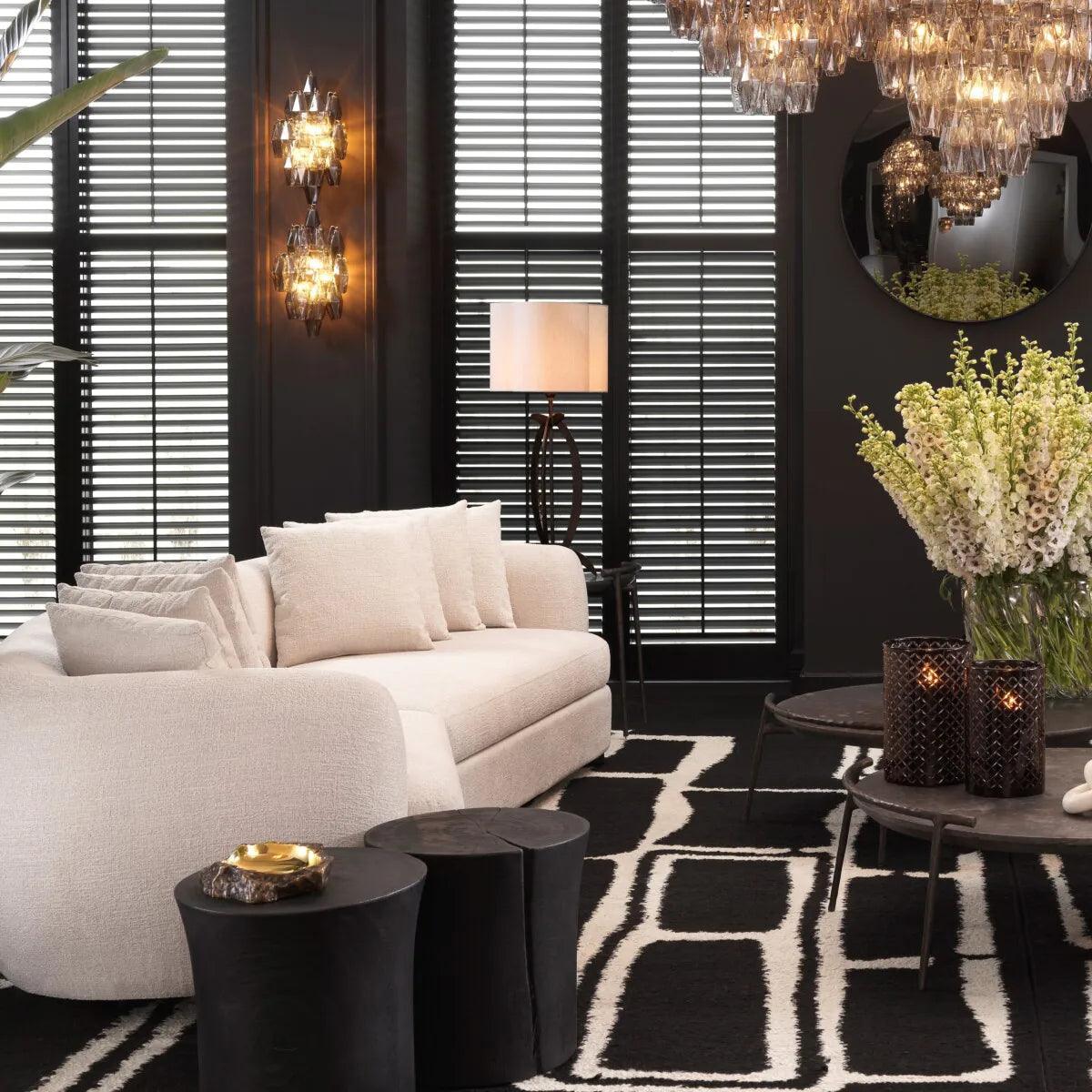 Lampa stołowa LUCIANO czarny z białym kloszem Eichholtz Eye on Design