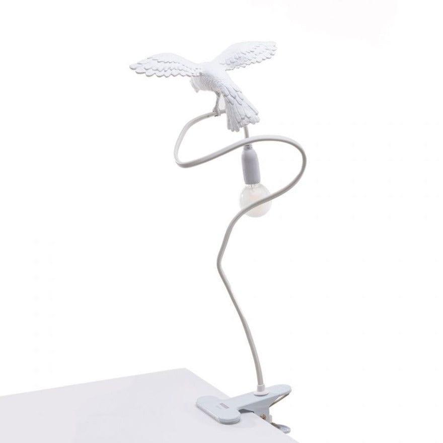 Lampa stołowa z zaciskiem SPARROW CRUISING biały Seletti Eye on Design