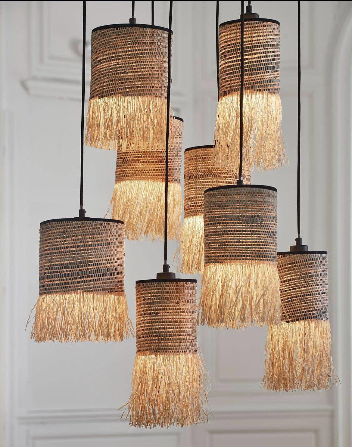 Lampa sufitowa FORMENTERA 8L bananowiec i rafia Market Set Eye on Design