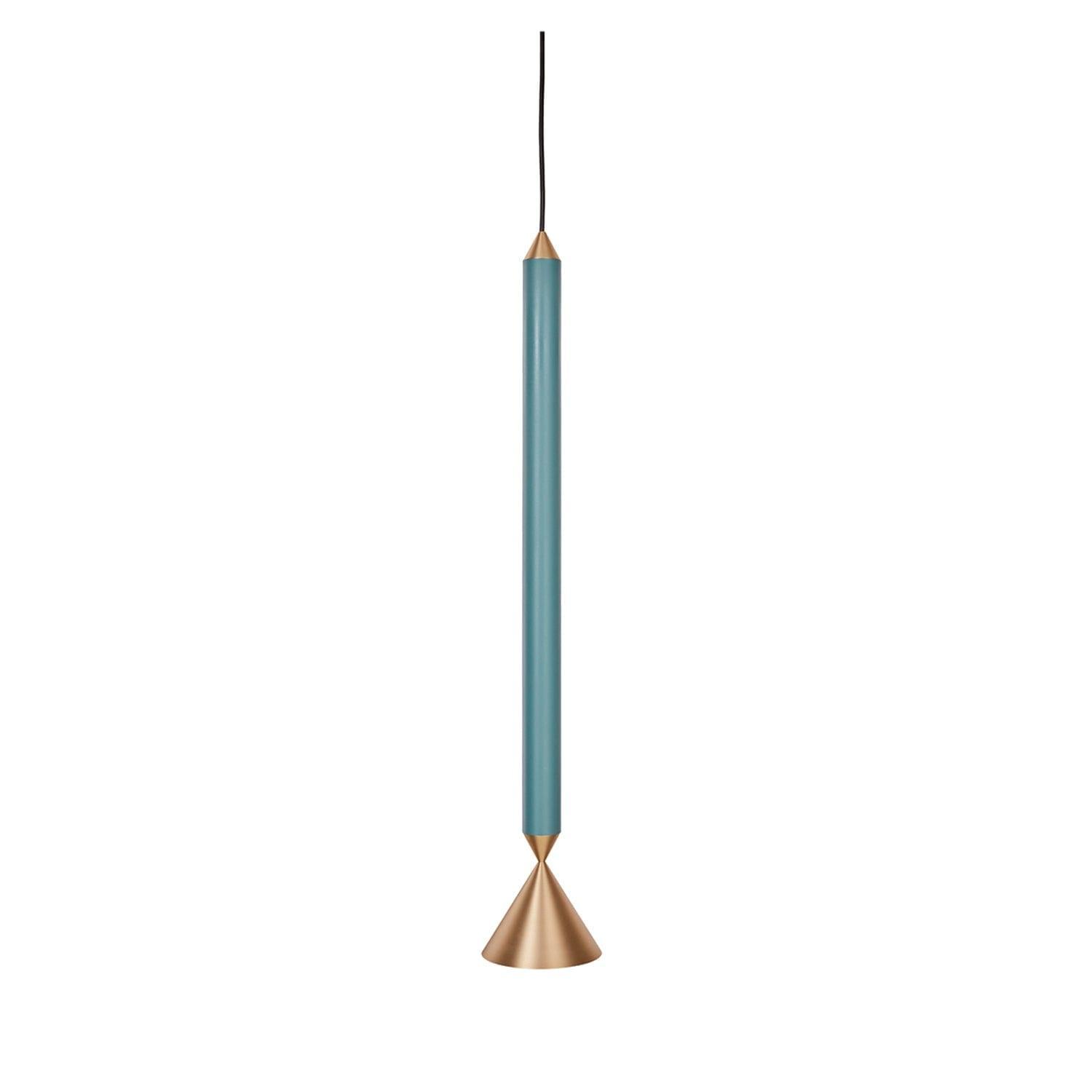 Lampa wisząca APOLLO niebieski z mosiężnym wykończeniem Pholc 59 cm Eye on Design