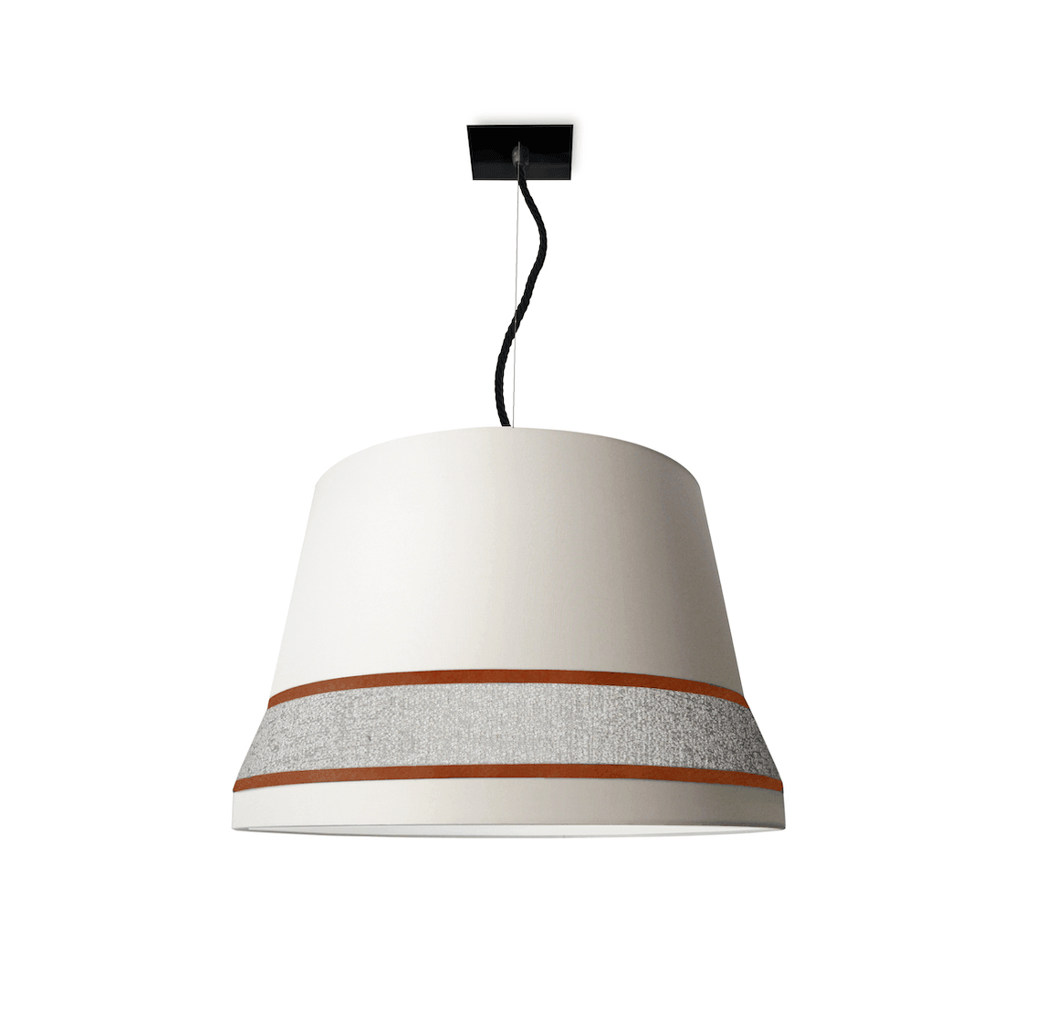 Lampa wisząca AUDREY biały z pomarańczowym wykończeniem – Contardi