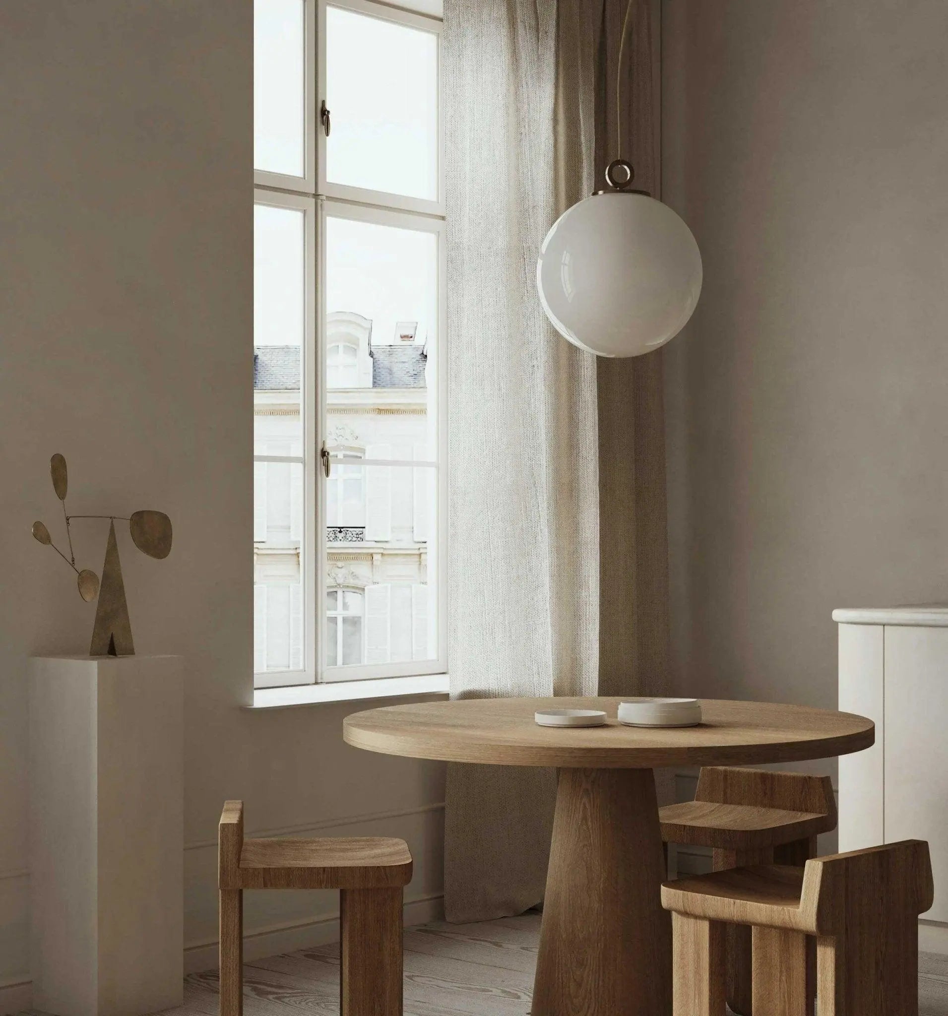 Lampa wisząca BIAŁA KULA nikiel – szkło, Embassy Interiors