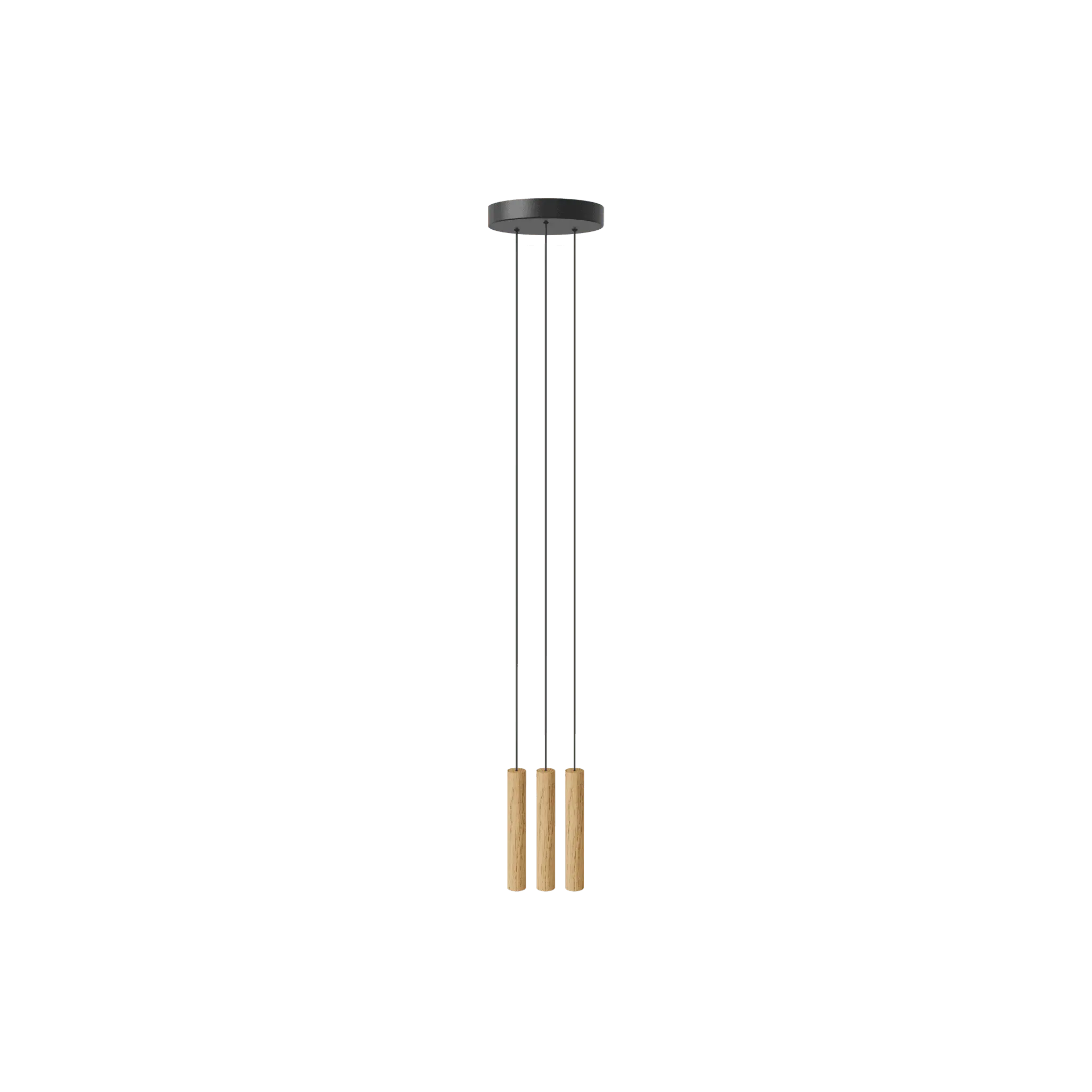 Lampa wisząca CHIMES CLUSTER 3 ciemny dąb – drewno dębowe i metal