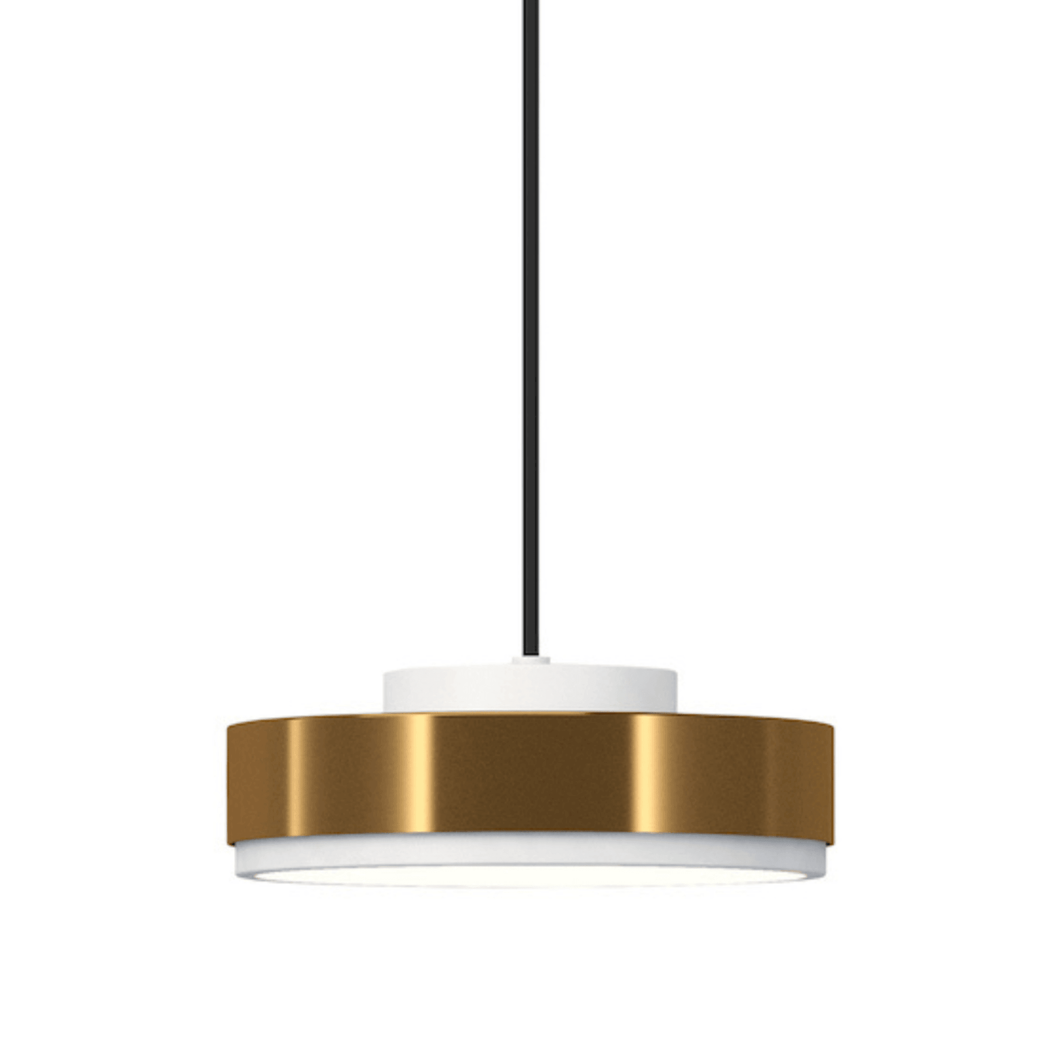 Lampa wisząca DISCUS biały z mosiężnym wykończeniem – Contardi