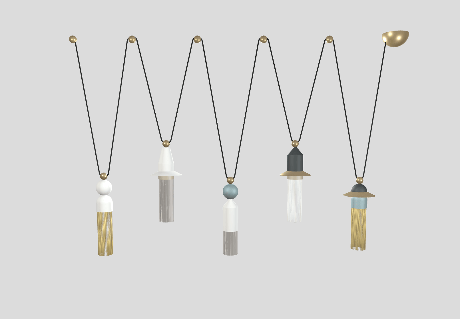 Lampa wisząca NAPPE C5 złoty Masiero Eye on Design