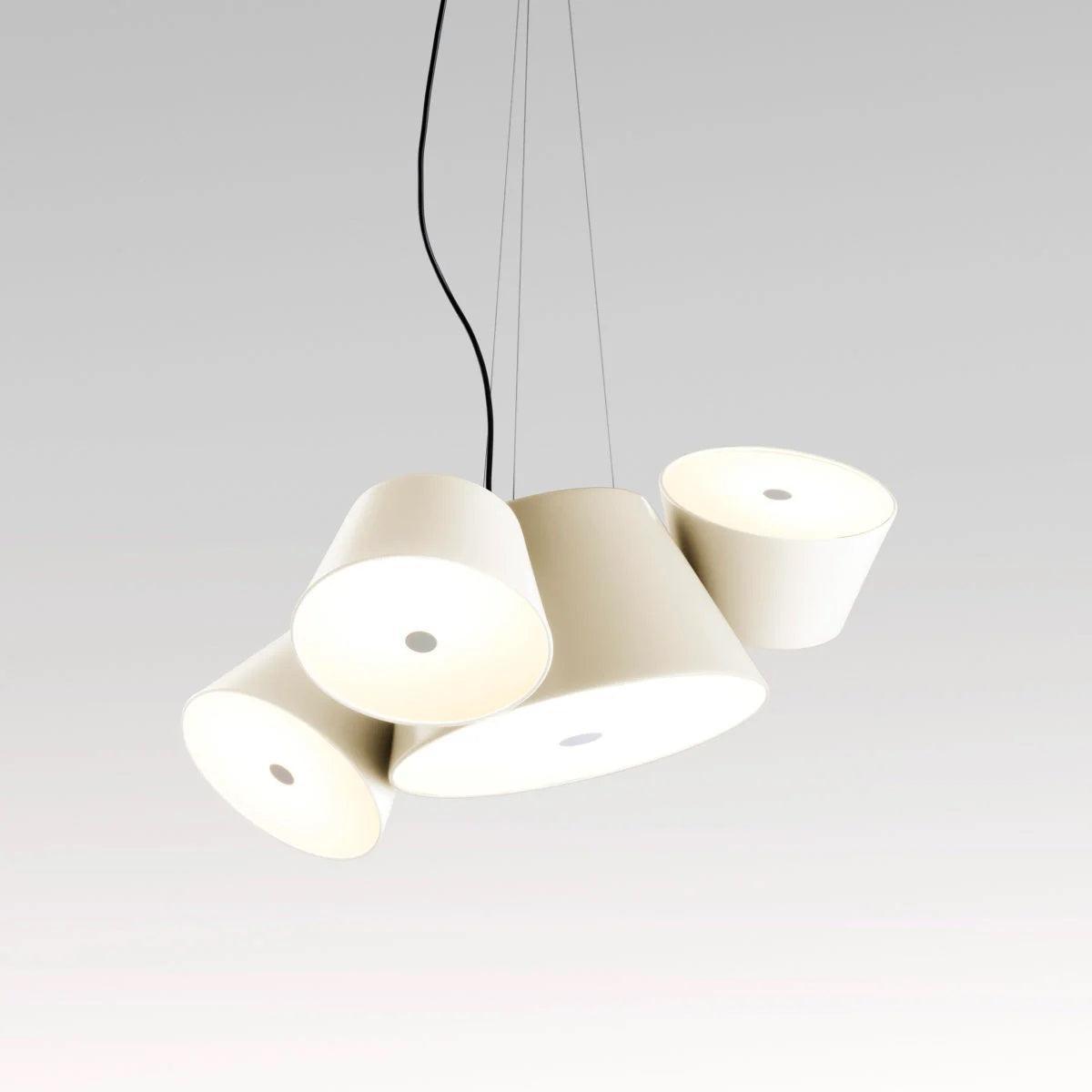Lampa wisząca okrągła TAM TAM biały z białymi kloszami Marset Eye on Design