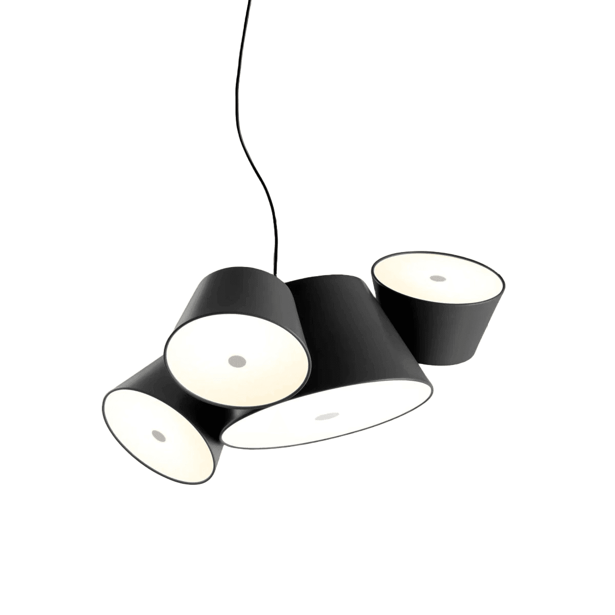 Lampa wisząca okrągła TAM TAM czarny z czarnymi kloszami Marset Eye on Design