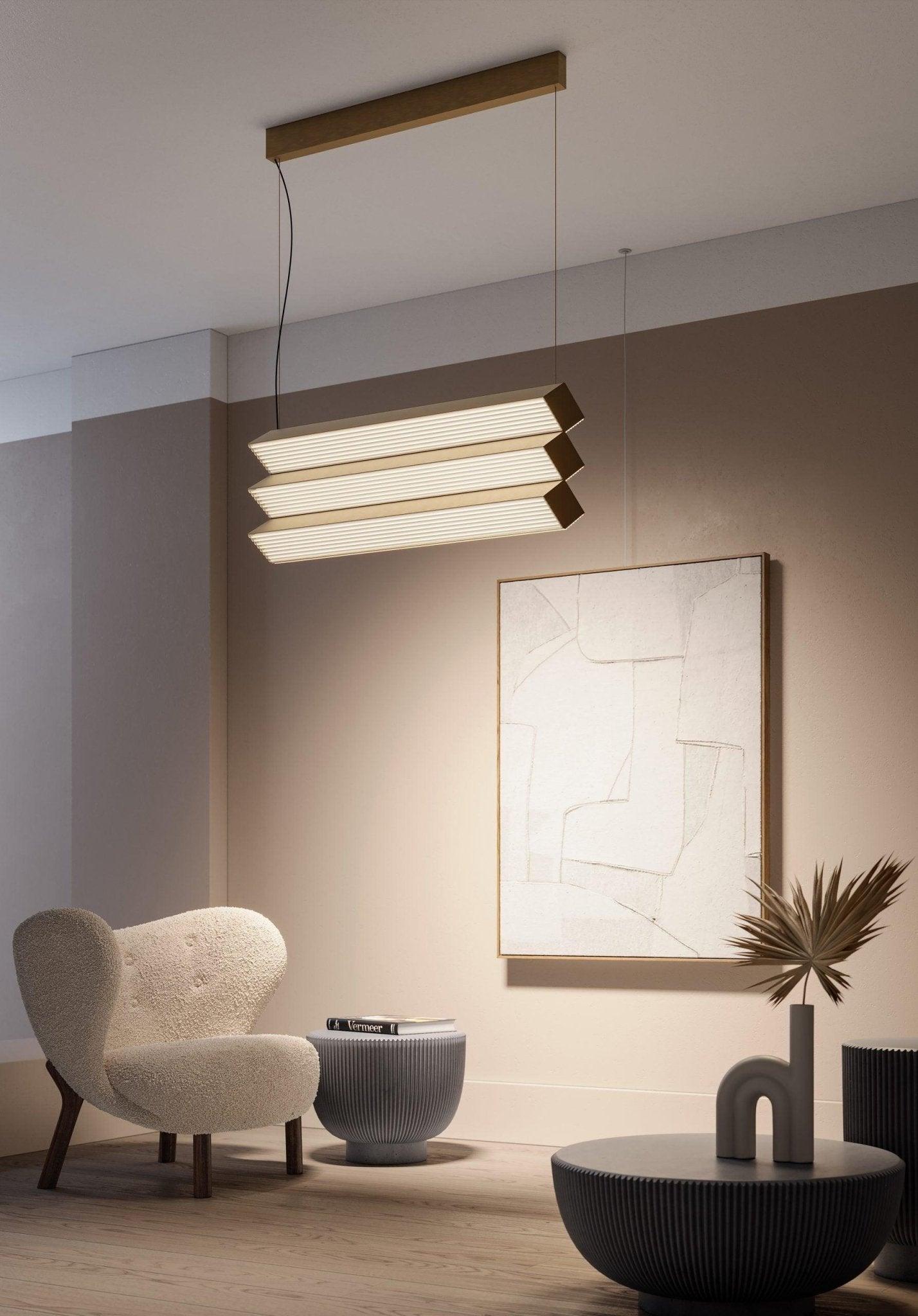 Lampa wisząca STICK TRIO satynowy złoty Contardi Eye on Design