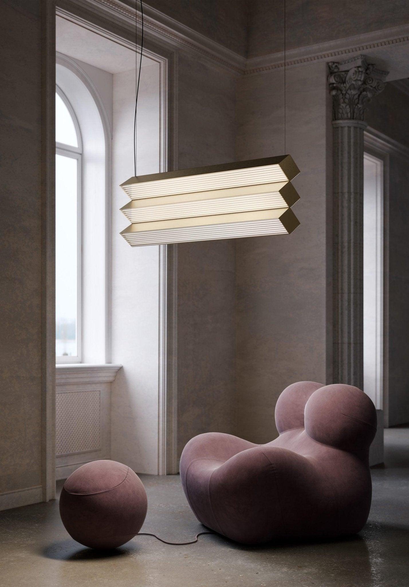 Lampa wisząca STICK TRIO satynowy złoty Contardi Eye on Design