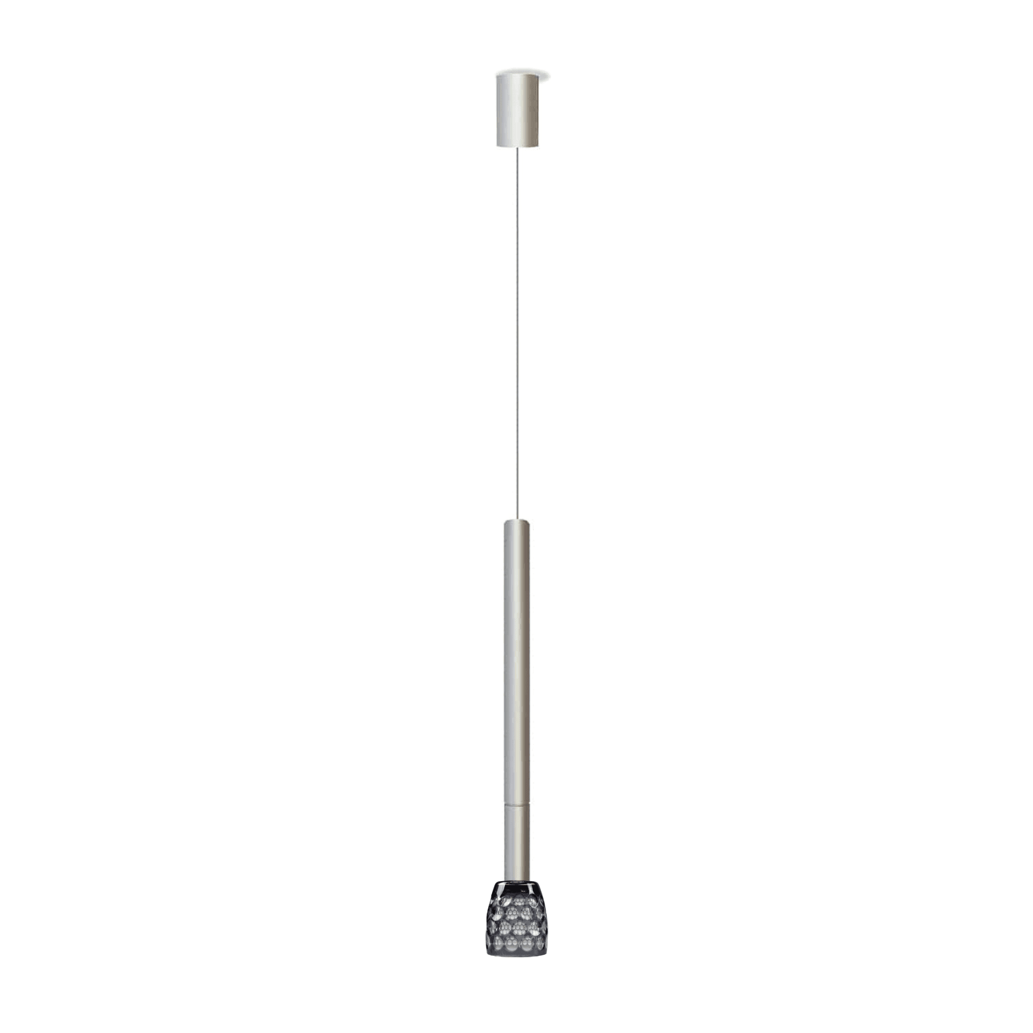 Lampa wisząca TENEBRA srebrny Contardi 2 m klosz kryształowy szary Eye on Design