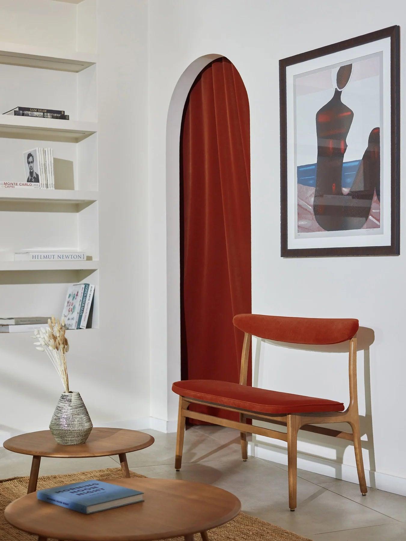 Ławka 200-190 żółty w tkaninie Boucle Mustard 366 concept Eye on Design
