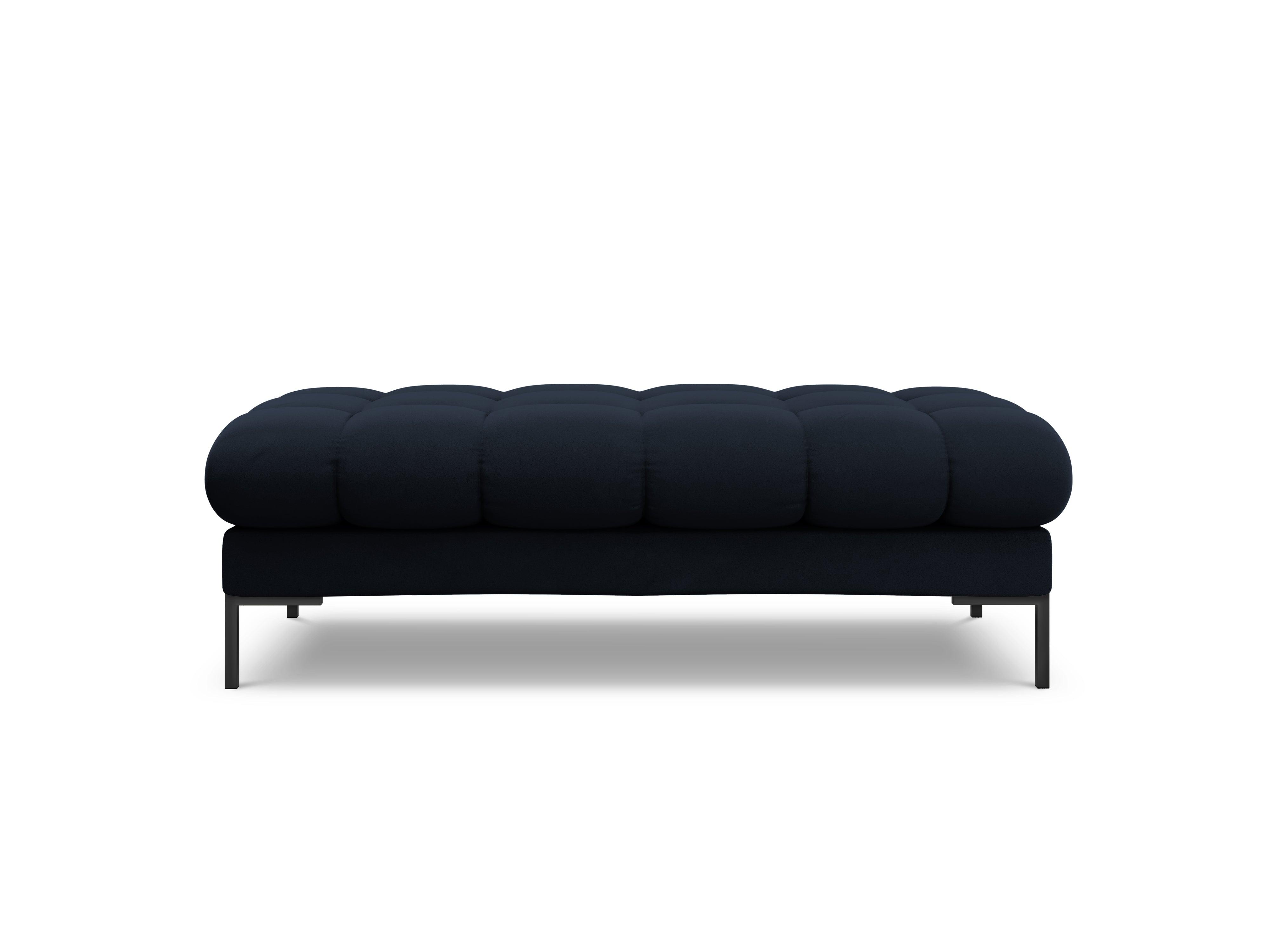 Ławka aksamitna BALI ciemnoniebieski z czarną podstawą Cosmopolitan Design Eye on Design