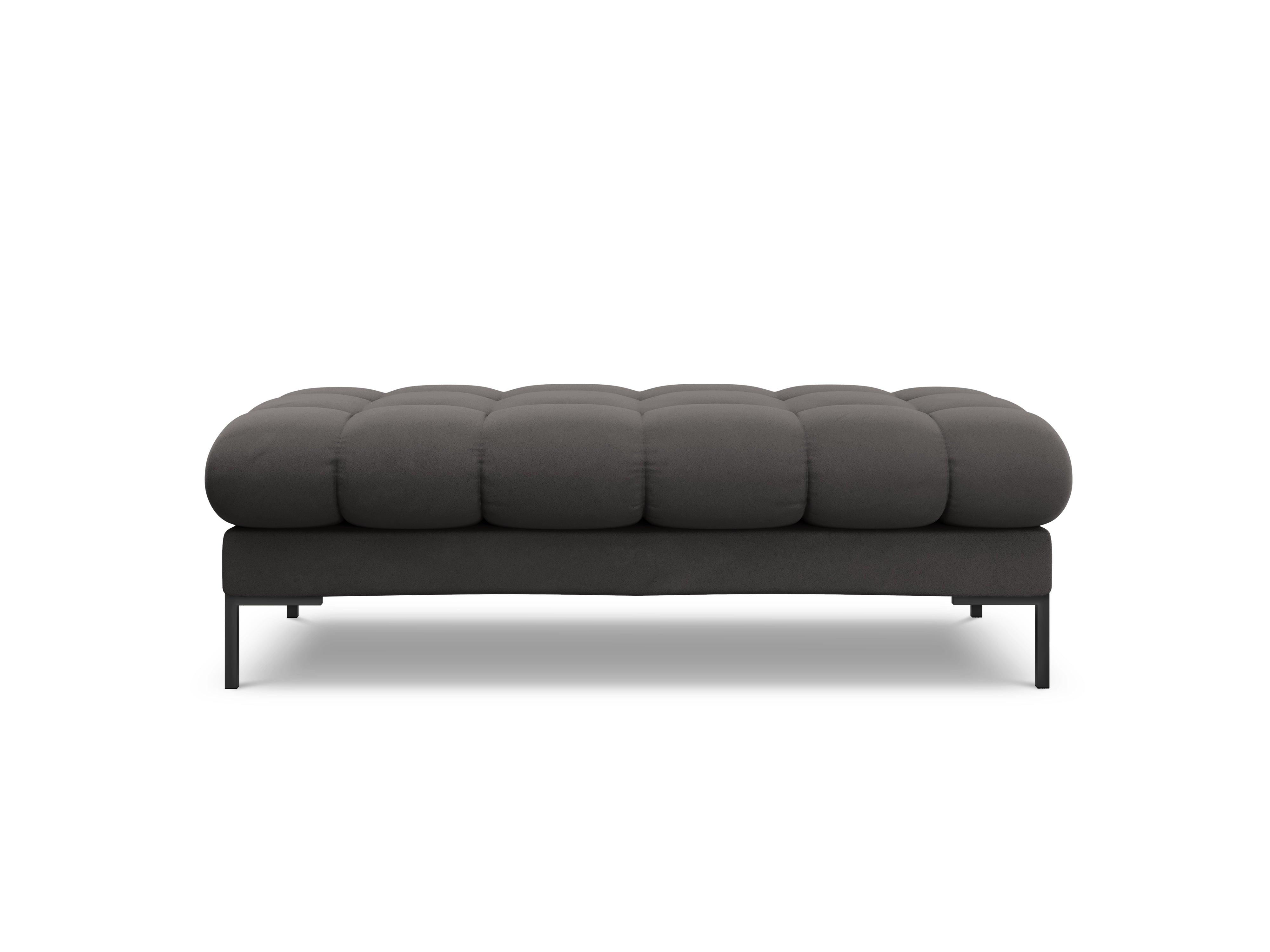 Ławka aksamitna BALI ciemnoszary z czarną podstawą Cosmopolitan Design Eye on Design