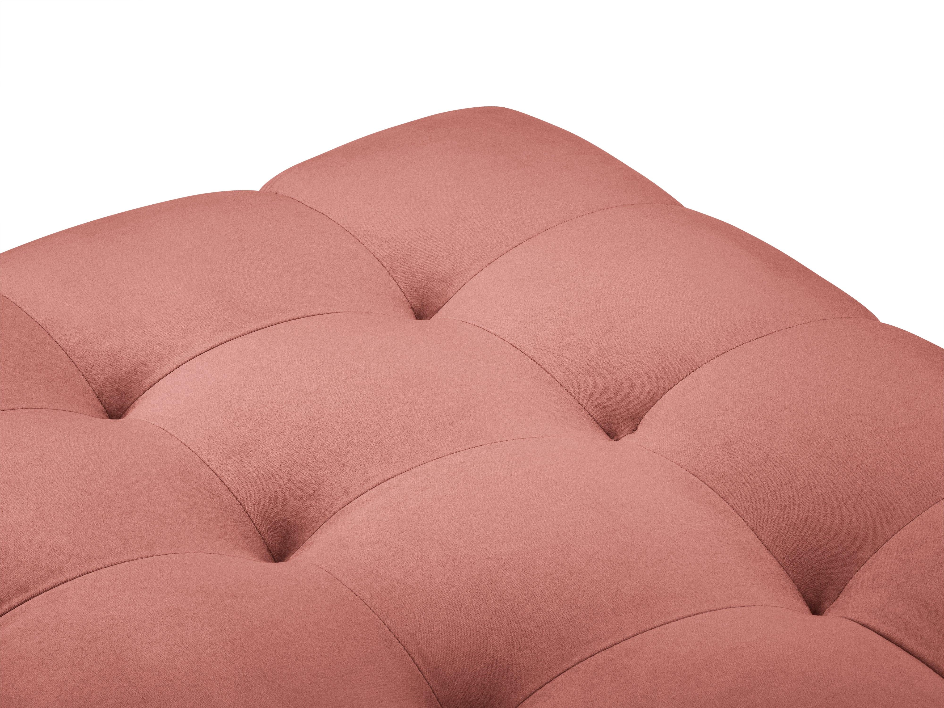 Ławka aksamitna BALI różowy z czarną podstawą – Cosmopolitan Design