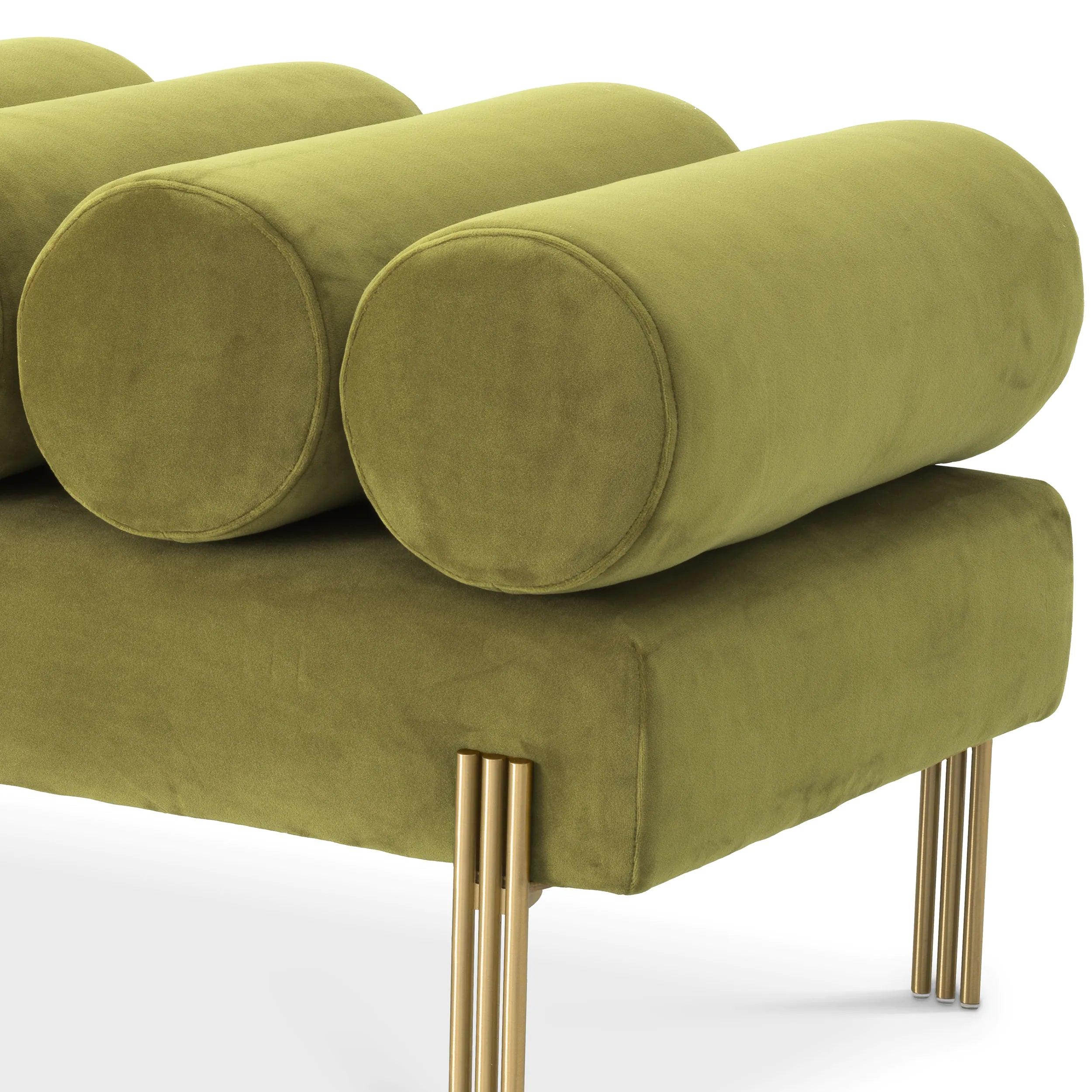 Ławka aksamitna OXLEY oliwkowy zielony Eichholtz Eye on Design