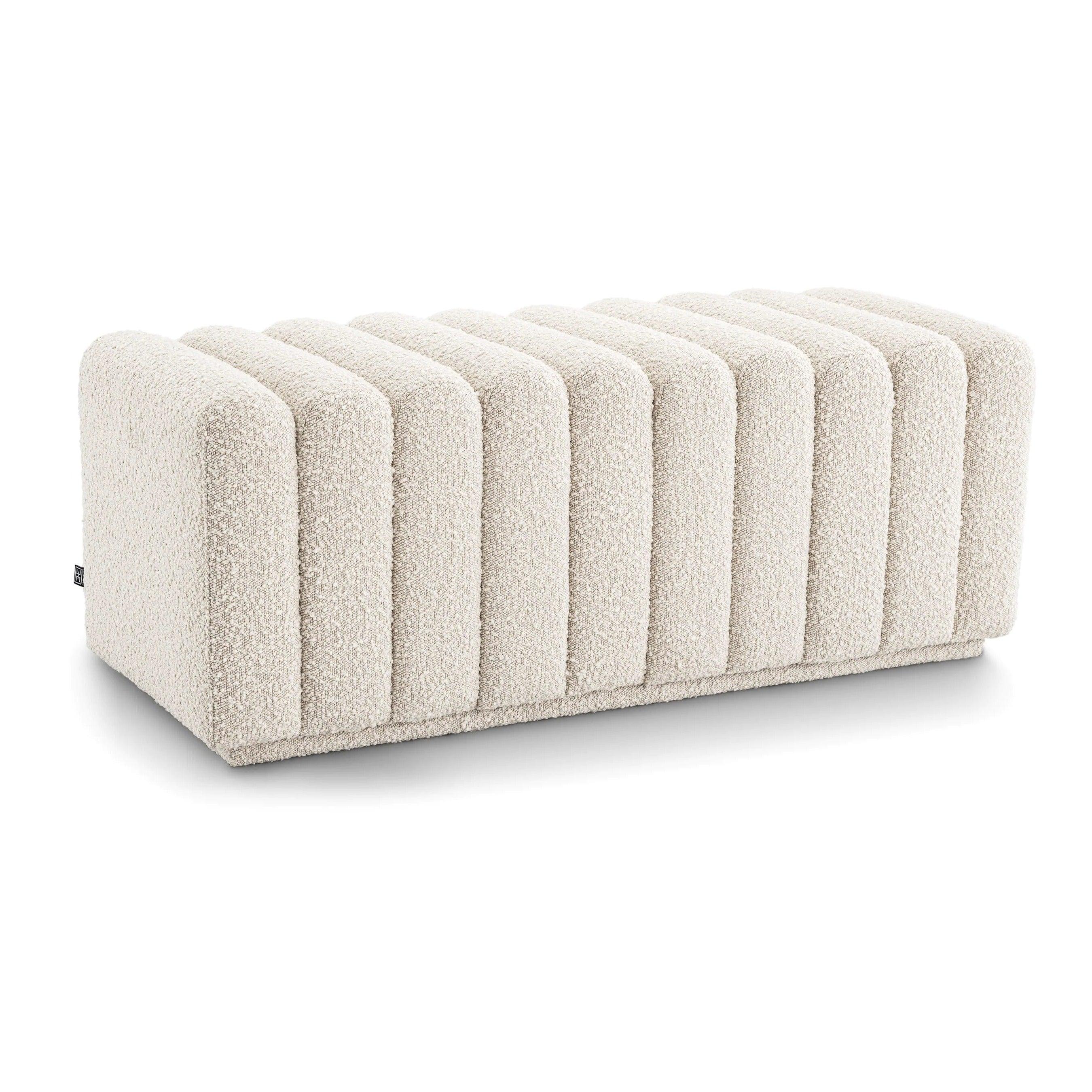Ławka w tkaninie boucle BENTE kremowy Eichholtz Eye on Design