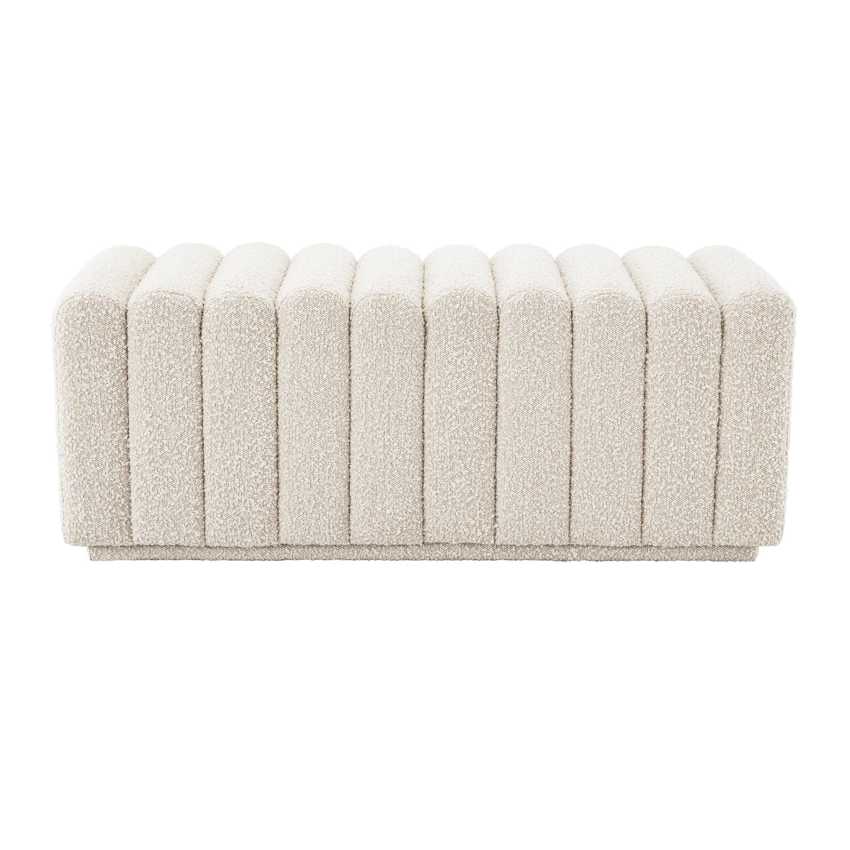 Ławka w tkaninie boucle BENTE kremowy Eichholtz Eye on Design