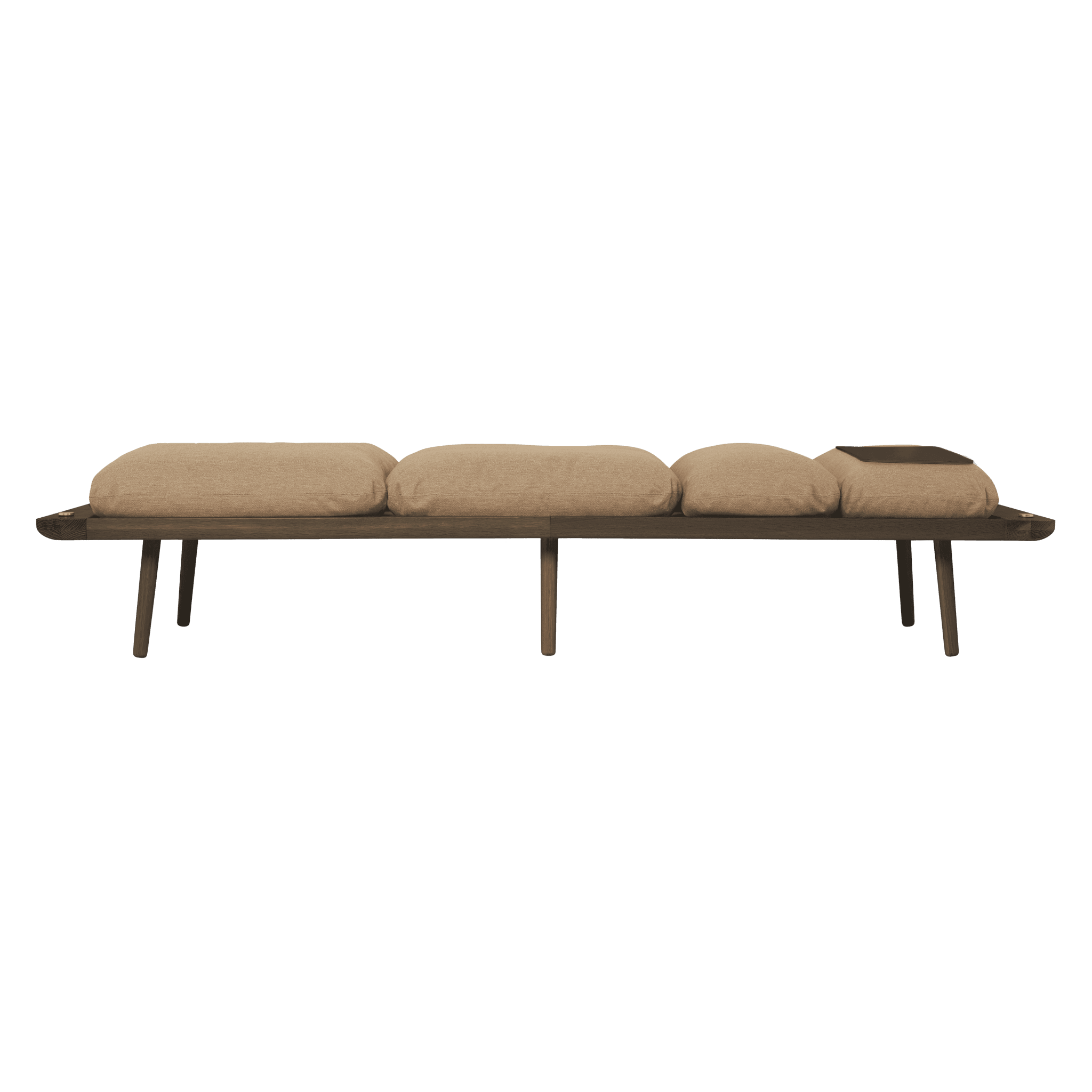 Leżanka LOUNGE AROUND karmelowy z ciemno dębową podstawą UMAGE Eye on Design