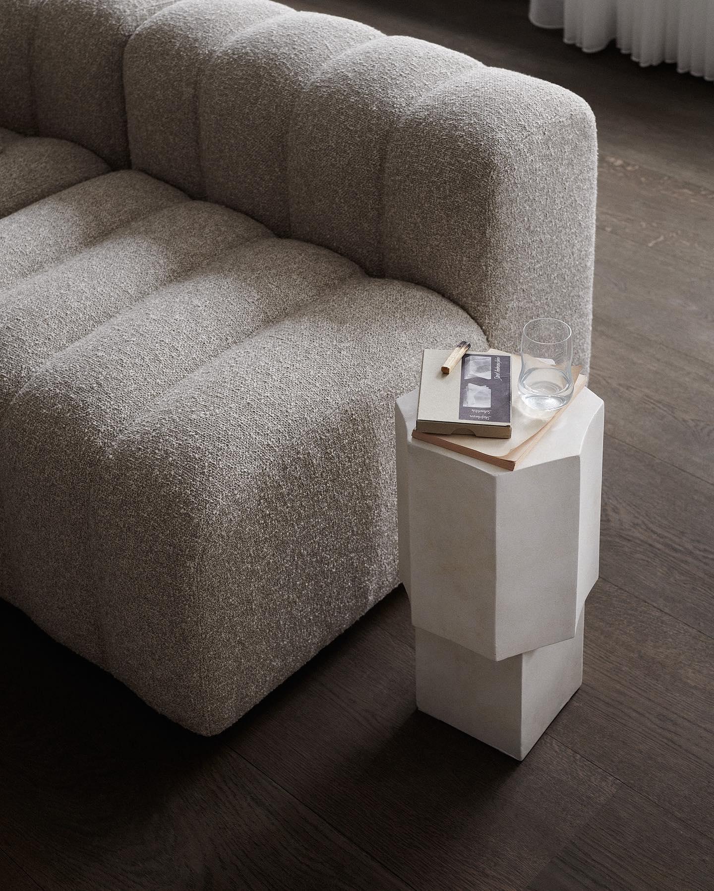 Leżanka modułowa STUDIO boucle beżowy – NORR11