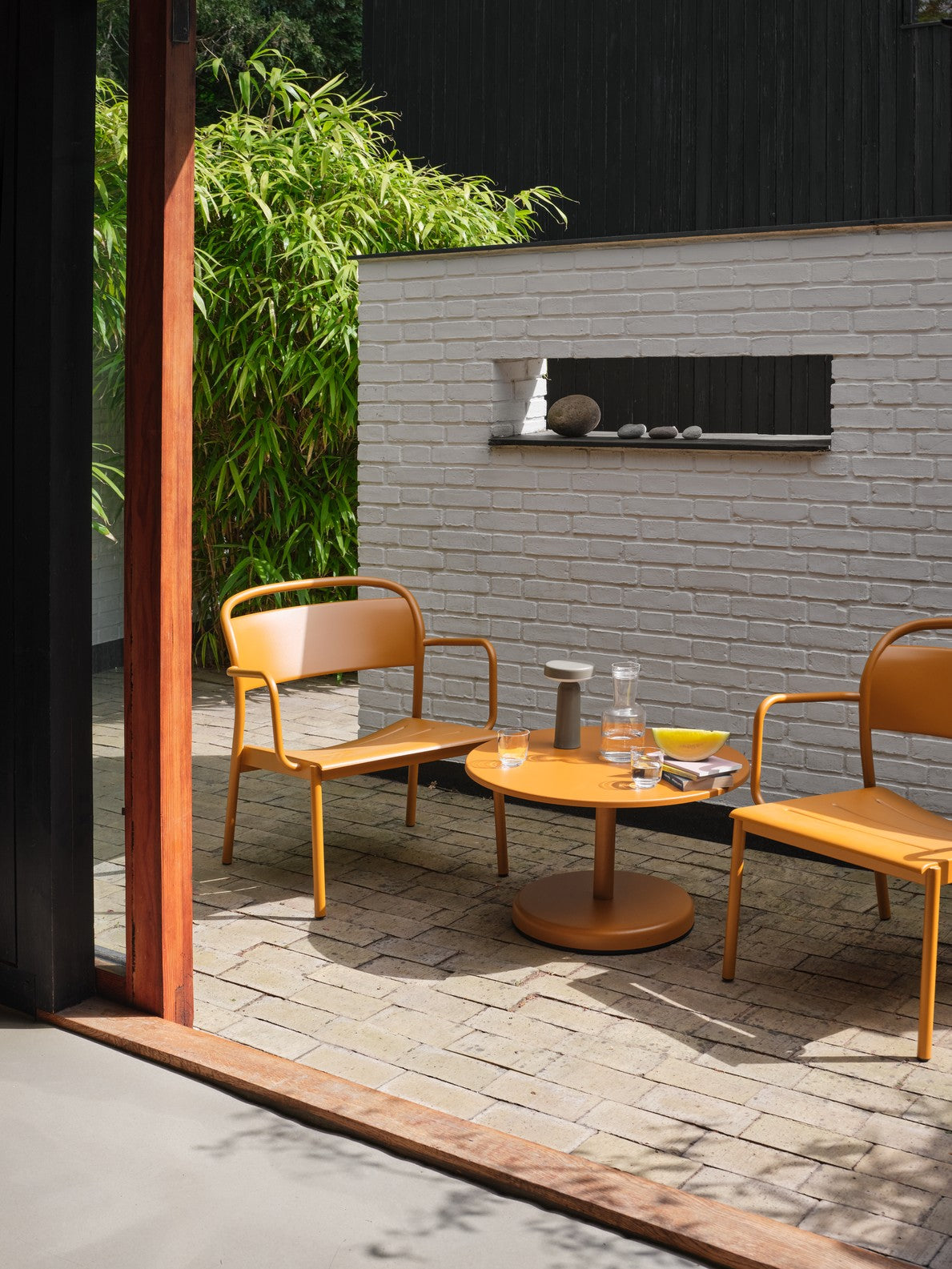Outdoor Armchair LINEAR taupe steel