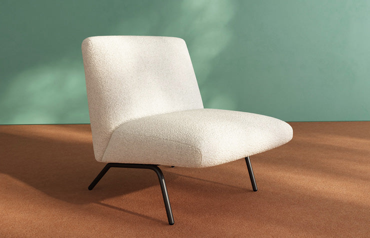 Upholstered LINO Armchair with Black Base