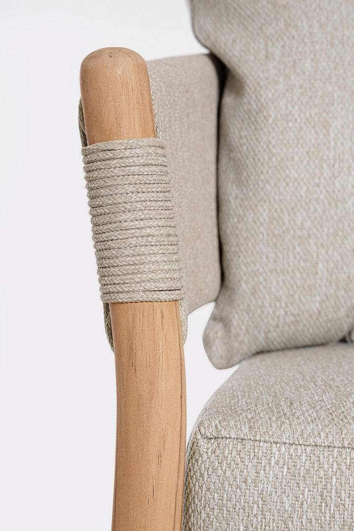 Außenstuhl GARITA in Beige mit Holzgestell