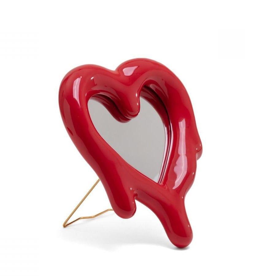 Lusterko i ramka na zdjęcia MELTED HEART czerwony Seletti Eye on Design