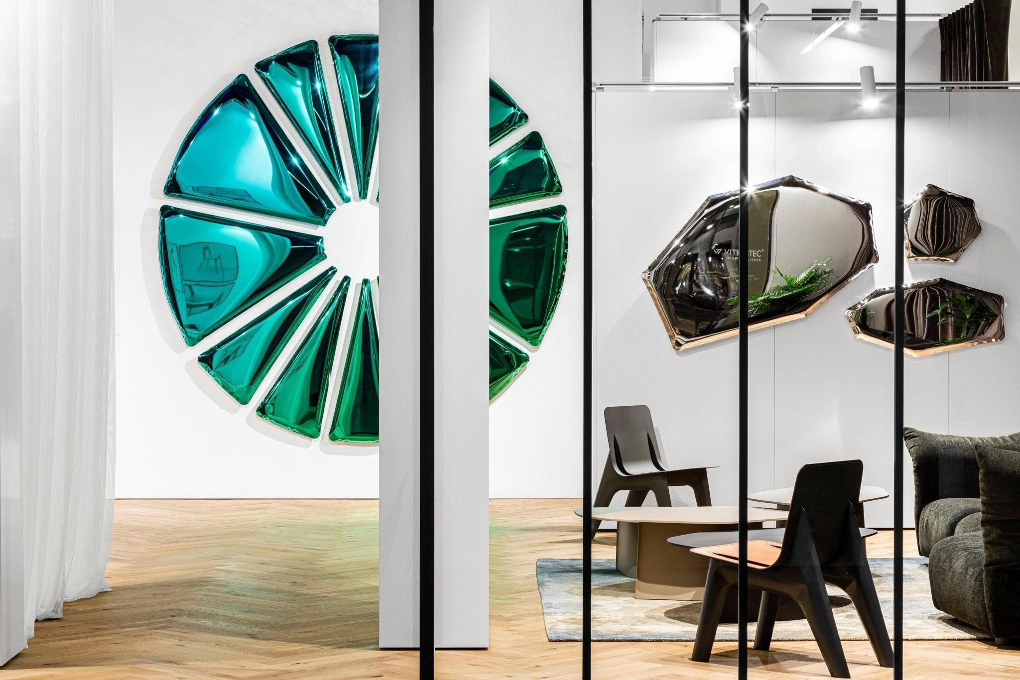 Lustro dekoracyjne NUCLEUS gradient szmaragd-szafir Zieta Studio Eye on Design