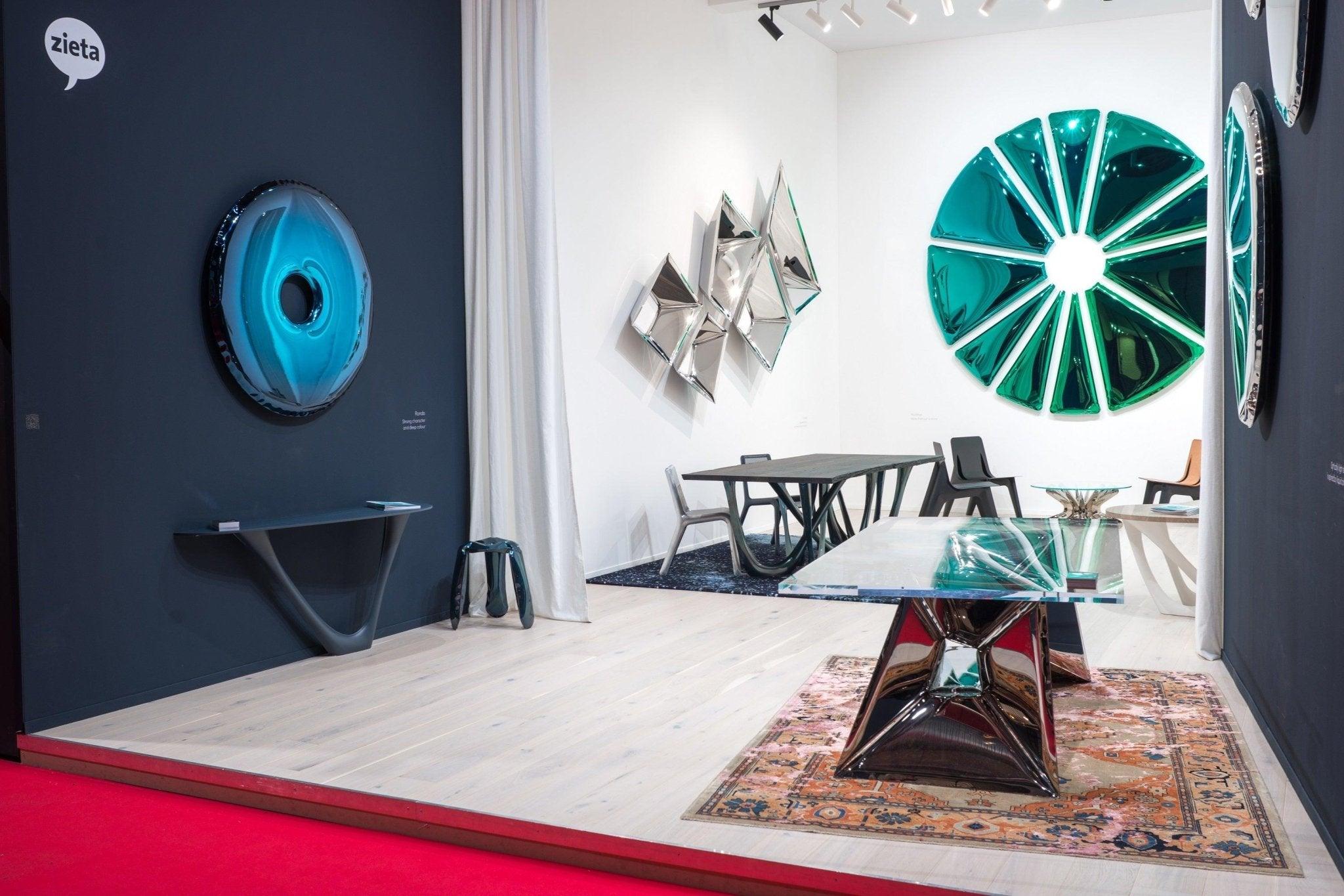 Lustro dekoracyjne NUCLEUS gradient szmaragd-szafir Zieta Studio Eye on Design