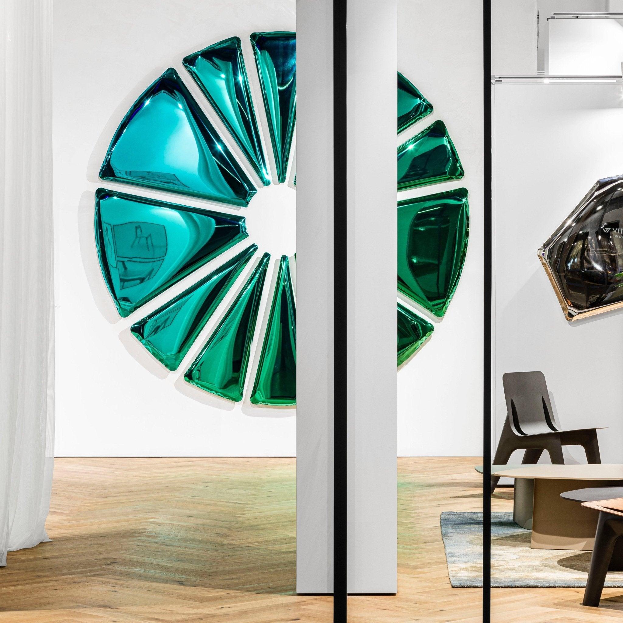 Lustro dekoracyjne NUCLEUS gradient szmaragd-szafir Zieta Studio Eye on Design