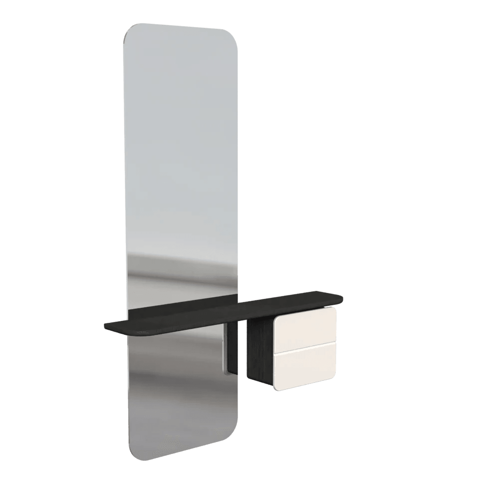 Lustro ONE MORE LOOK perłowy z czarnym dębem UMAGE Eye on Design