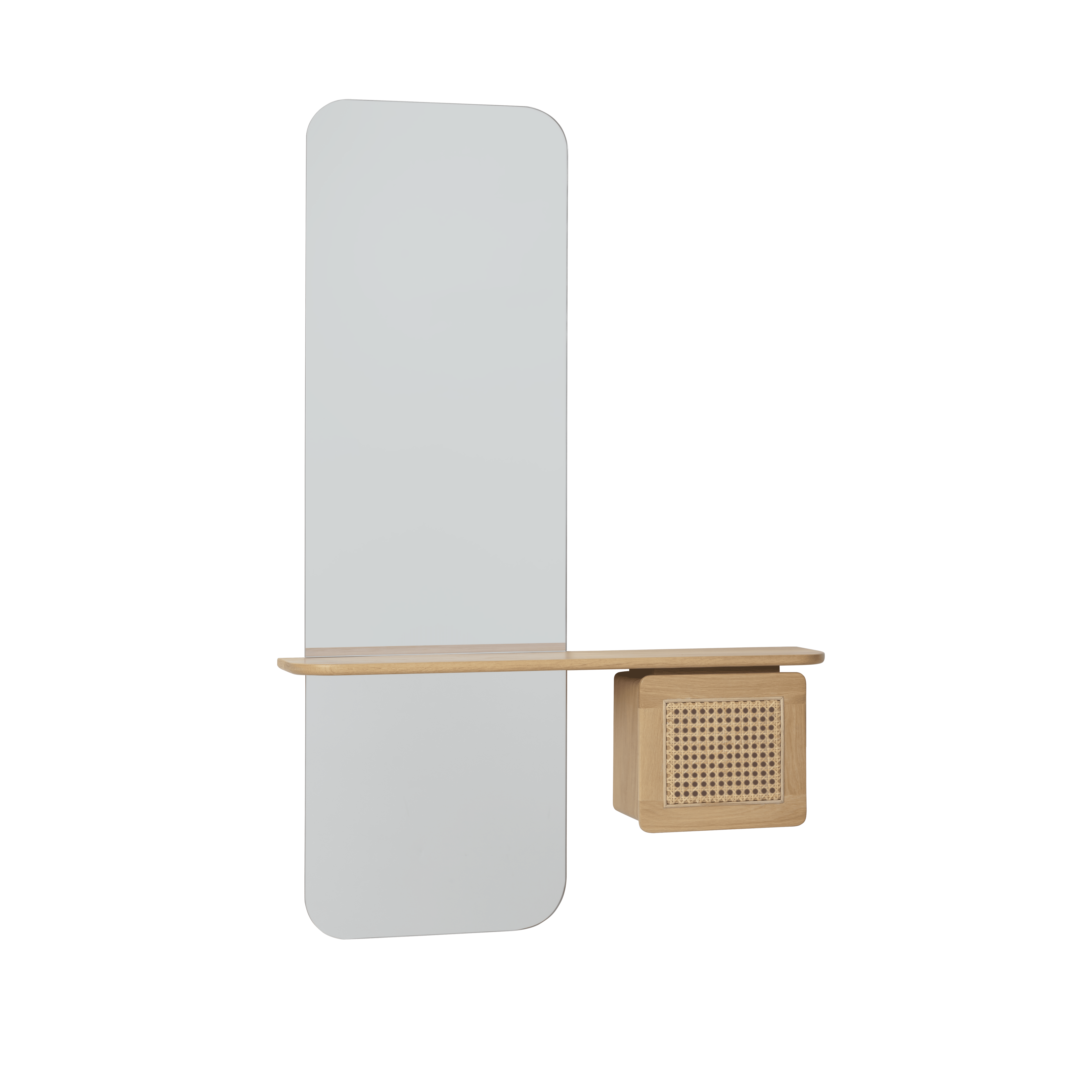 Lustro ONE MORE LOOK rattan z dębem UMAGE Eye on Design