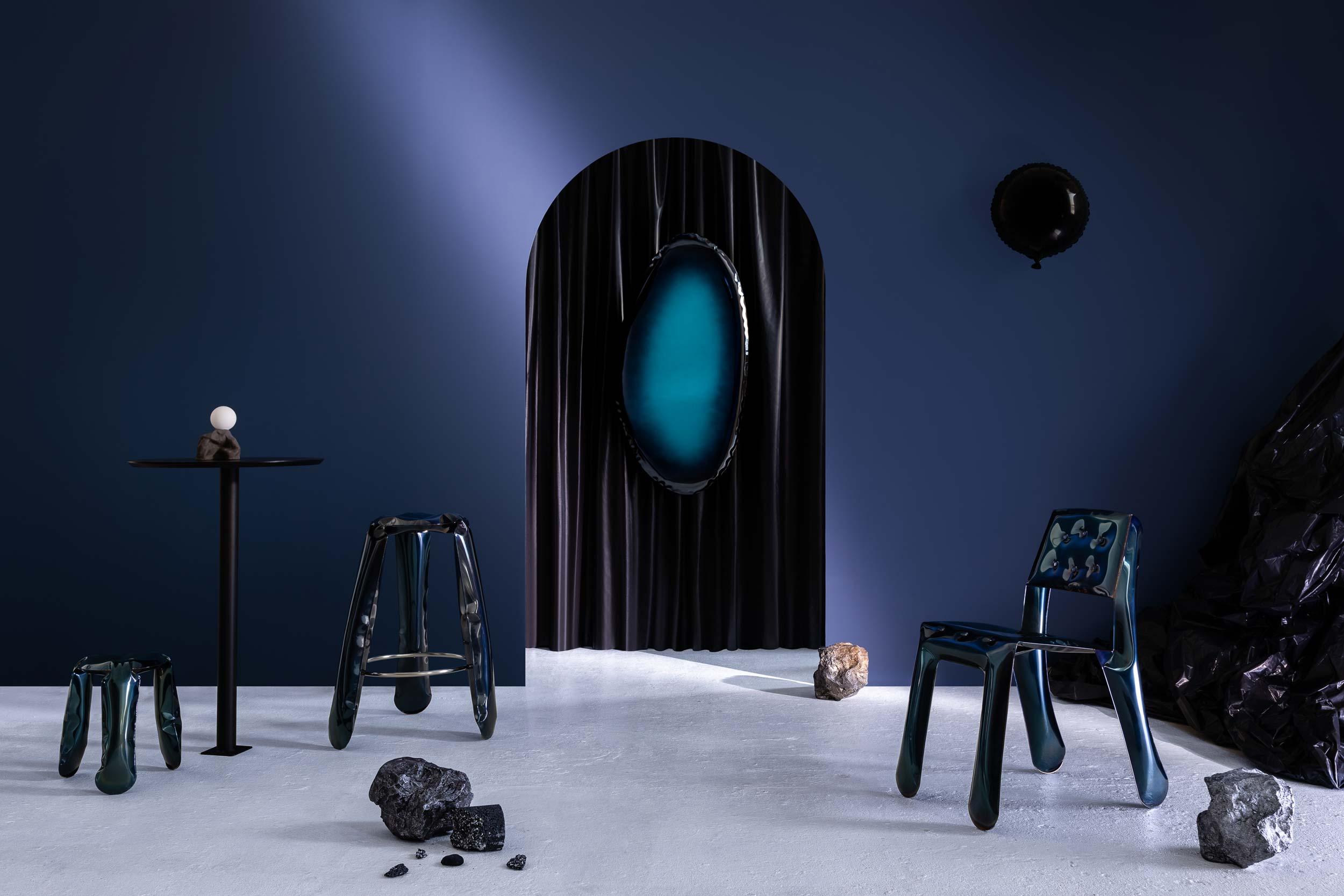 Lustro TAFLA Q gradient szmaragd/szafir Zieta Studio Eye on Design