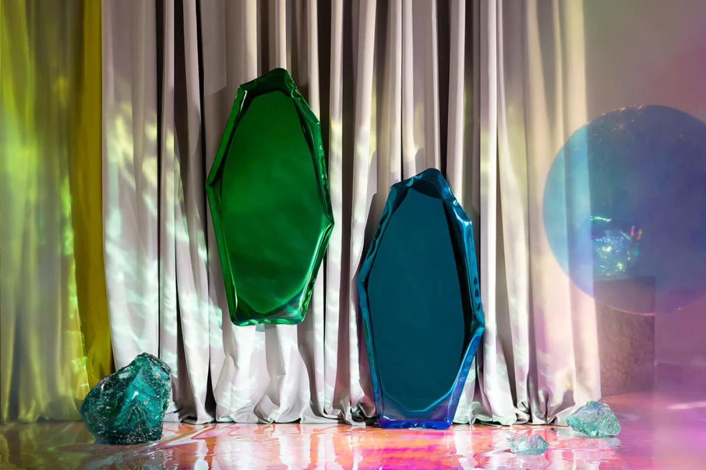 Lustro TAFLA Q gradient szmaragd/szafir Zieta Studio Eye on Design