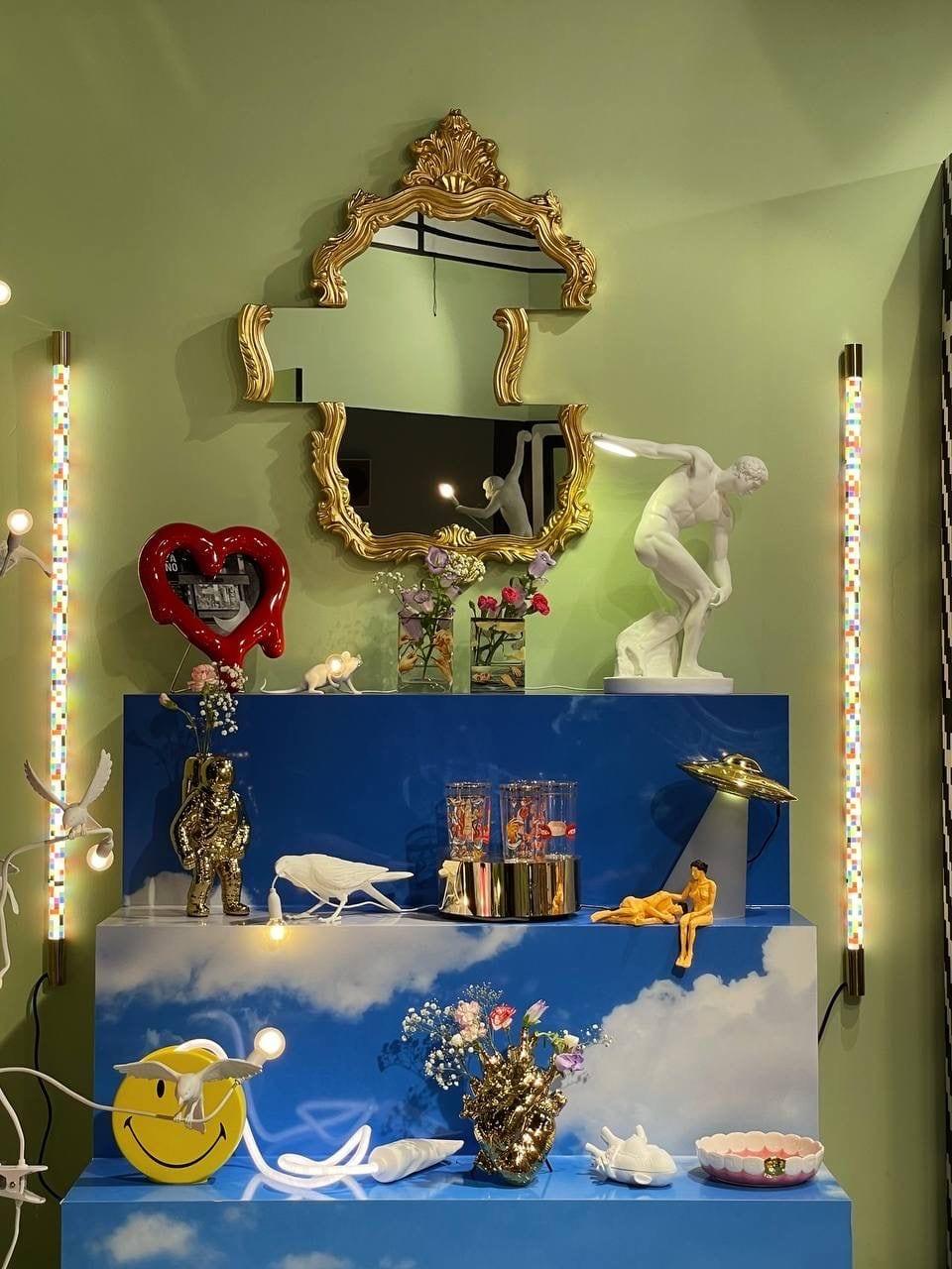 Lustro TETRIS złoty Seletti Eye on Design