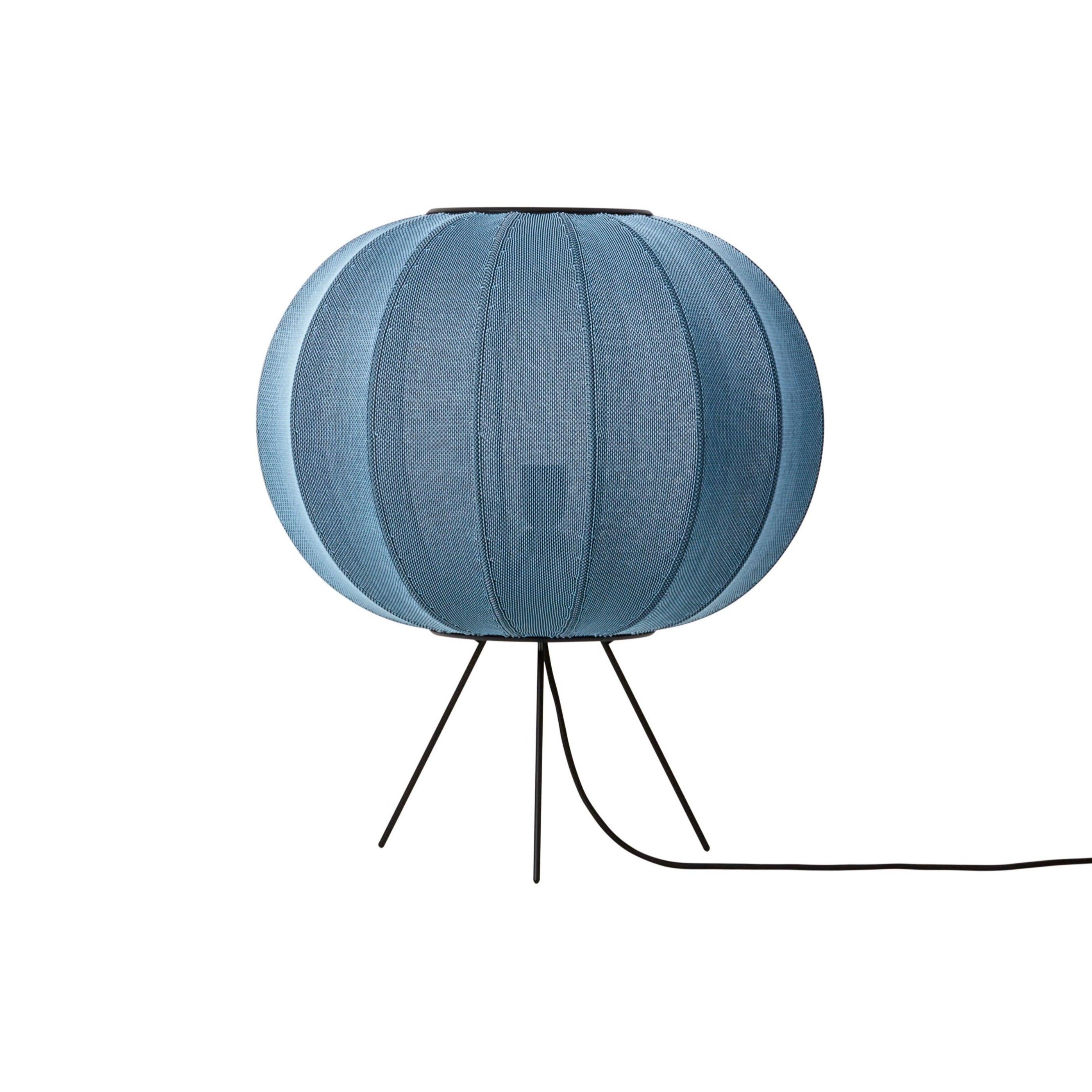 Low tripod floor lamp KNIT-WIT blue